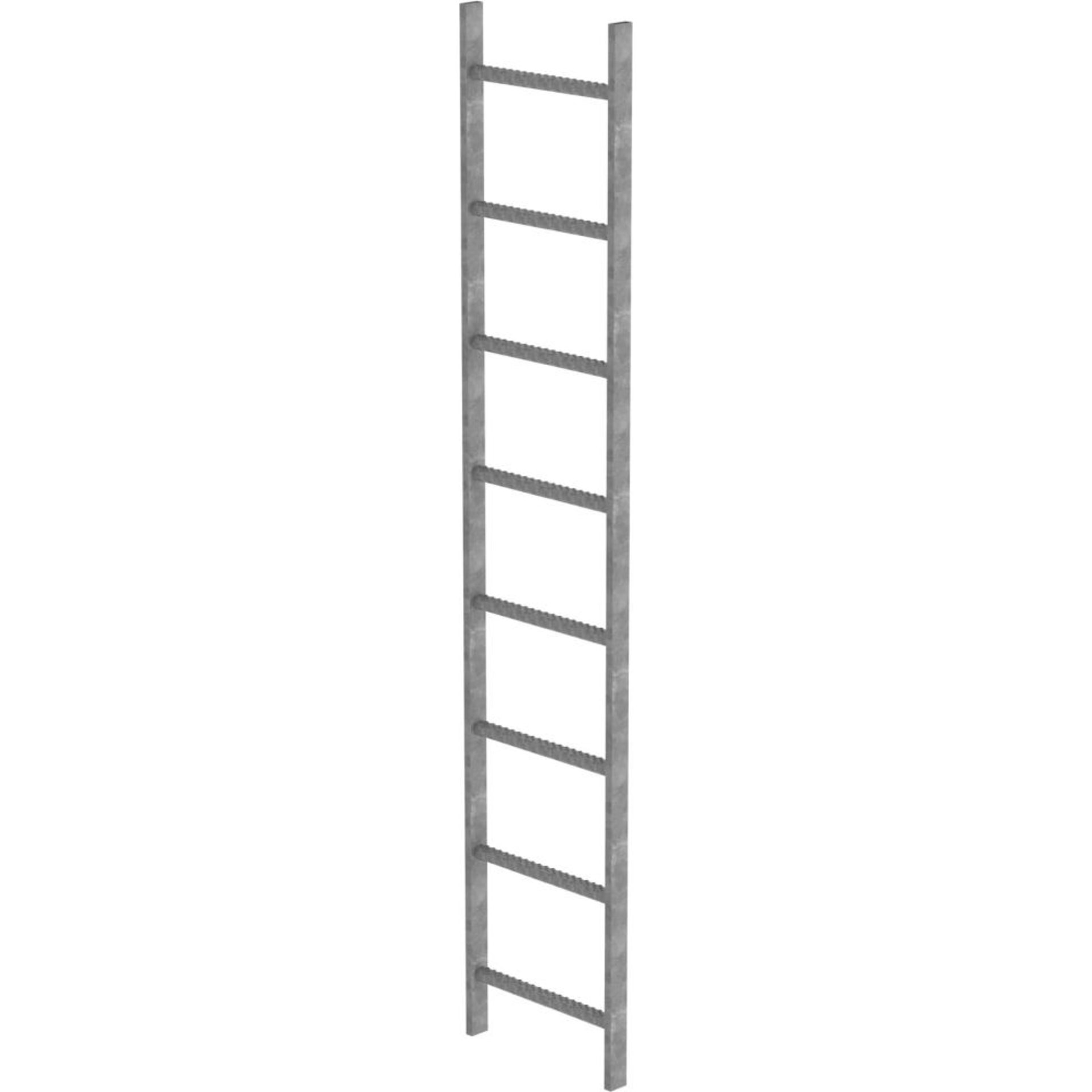 Schachtleiter 8 Sprossen L 2,24 m B440 mm LW 300 mm Stahl verzinkt