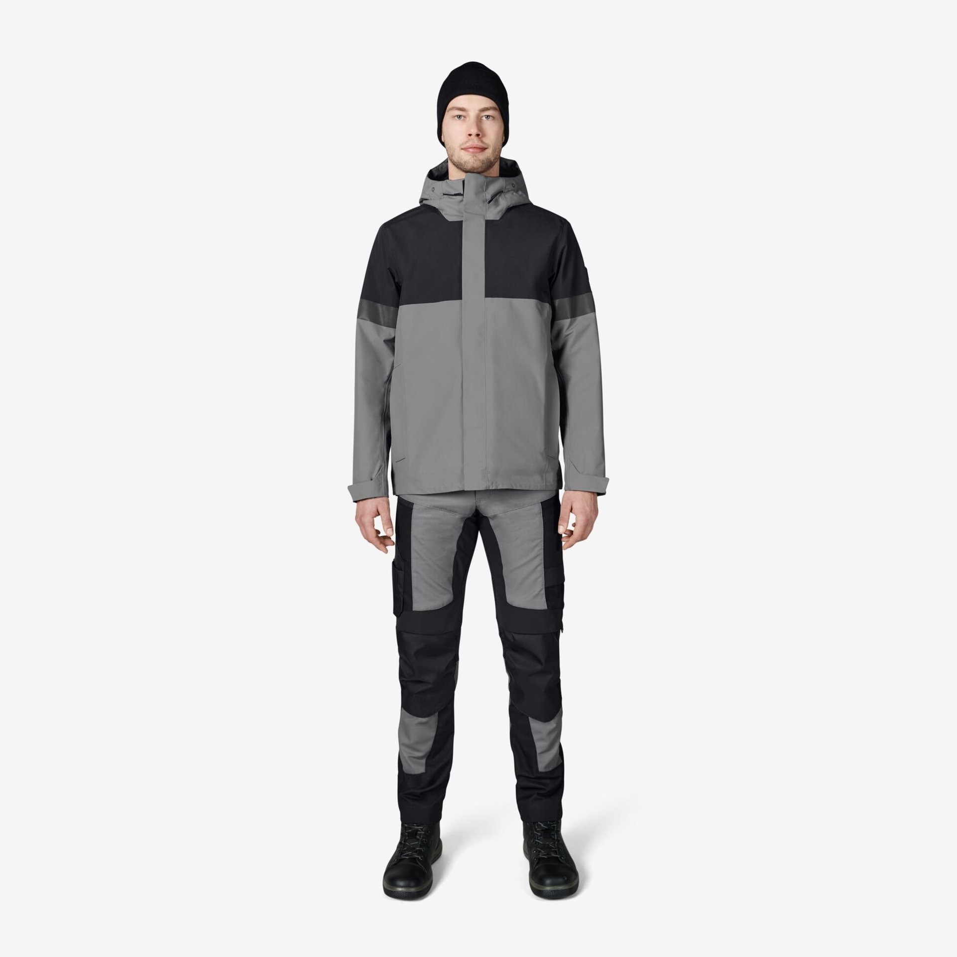 LUCA Hardshell-Jacke grau-schwarz 4XL