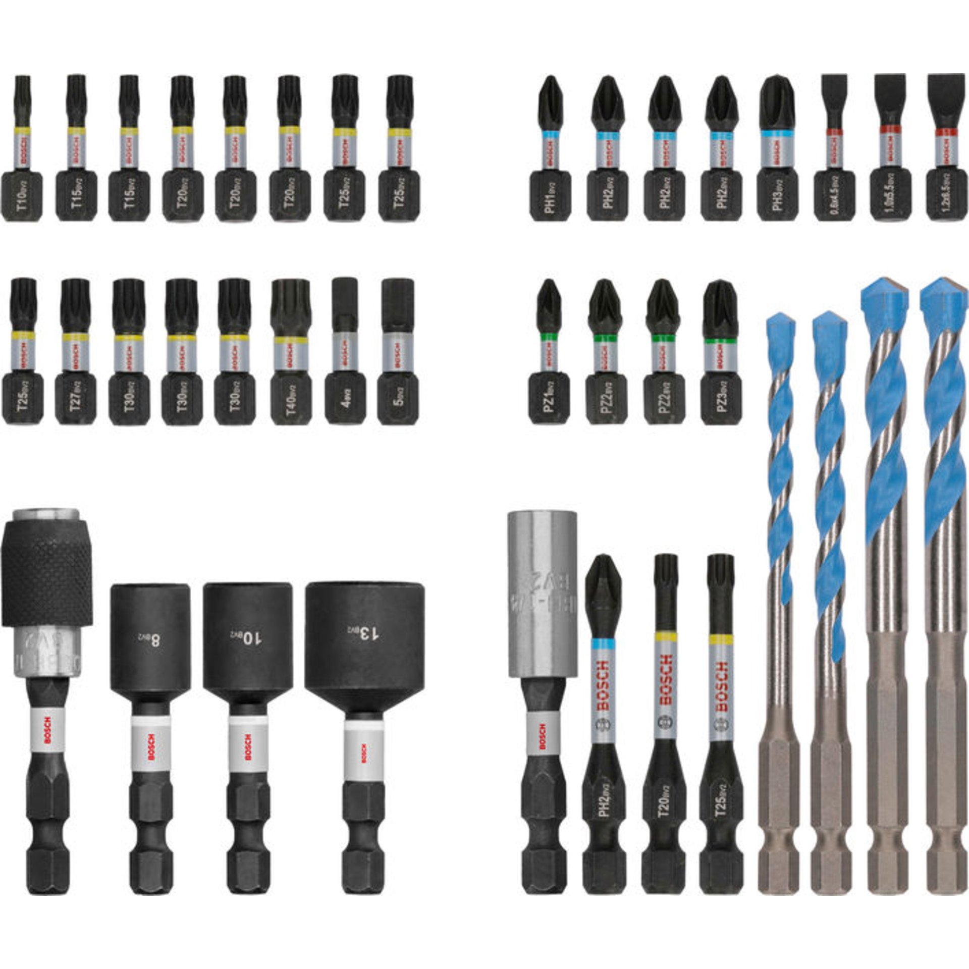 PRO Impact Schrauberbits und Multi Construction Bohrer Set, 40-tlg.
