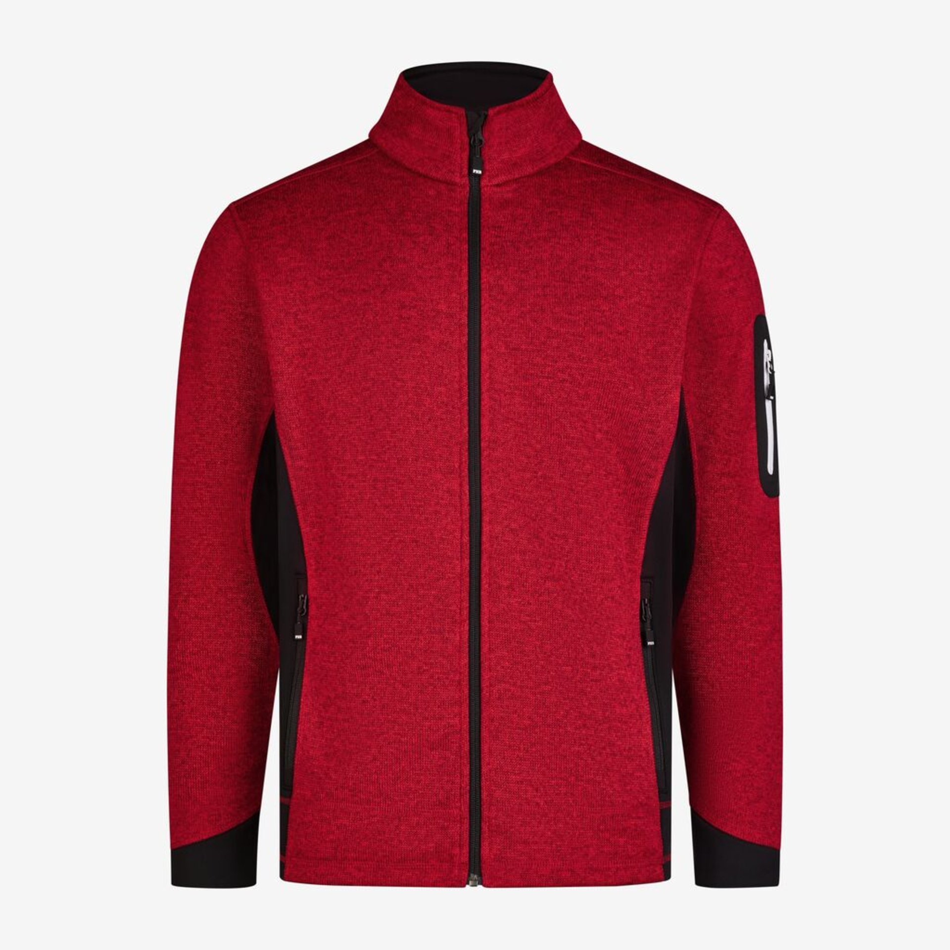 CHRISTOPH Strick-Fleece-Jacke Herren rot-schwarz M