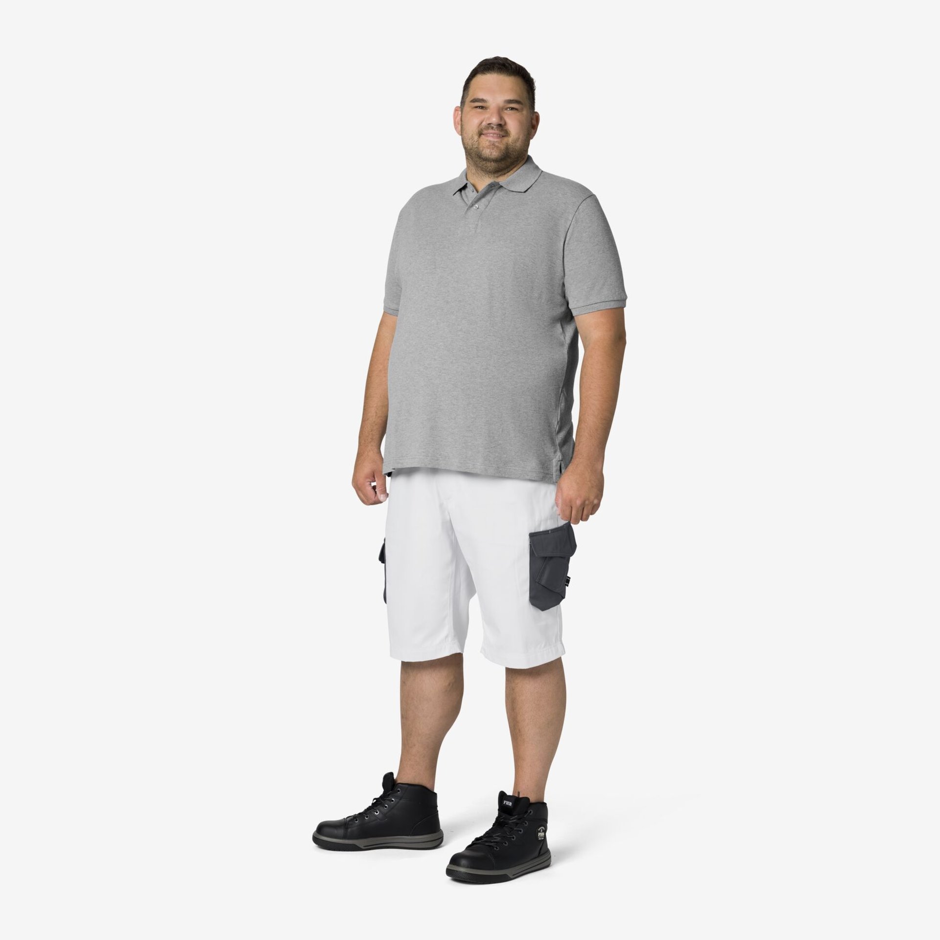 DANIEL Polo-Shirt einfarbig grau-meliert Gr. XS