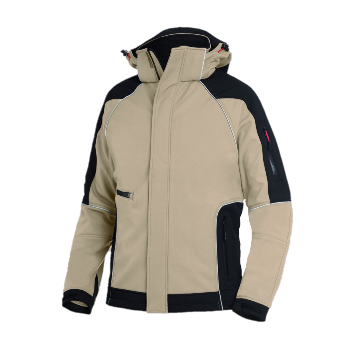 FHB WALTER Softshelljacke beige-schwarz Gr. 3XL