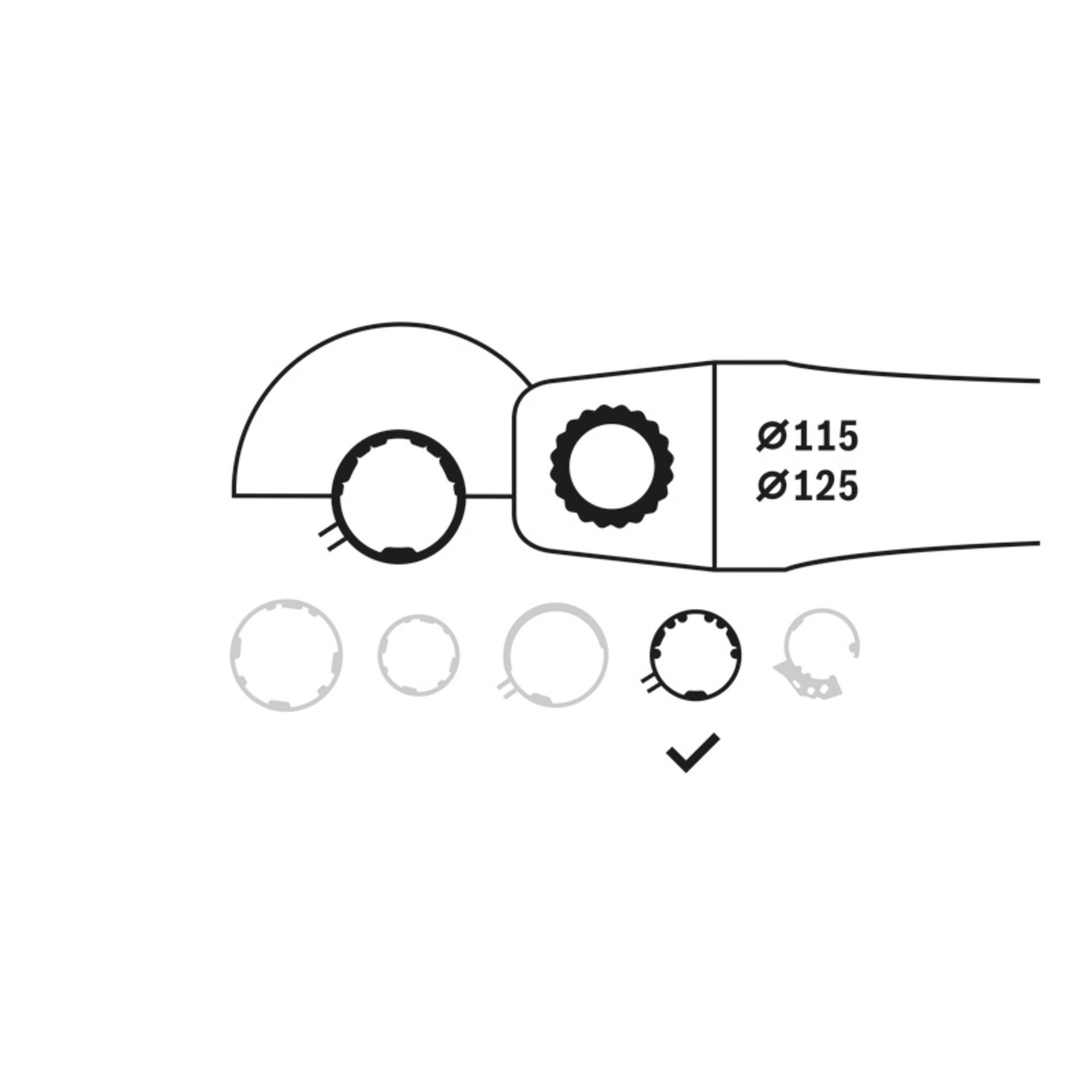 Schutzhaube ohne Deckblech, 115 mm, Schraubverschluss