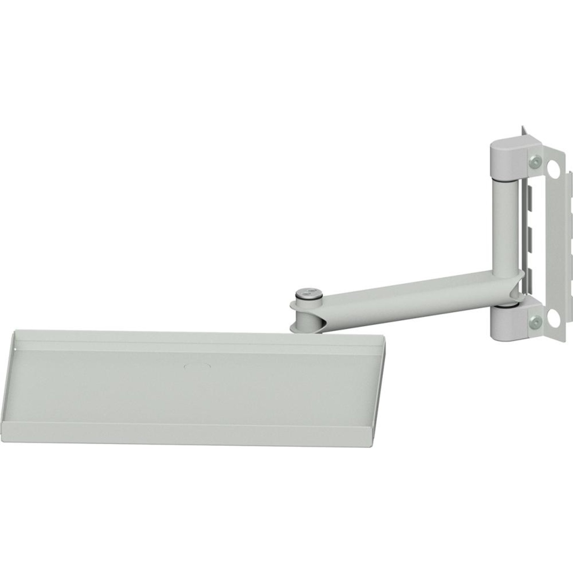 Gelenkarm Systemaufbau mit Anlagetablar RAL 7035