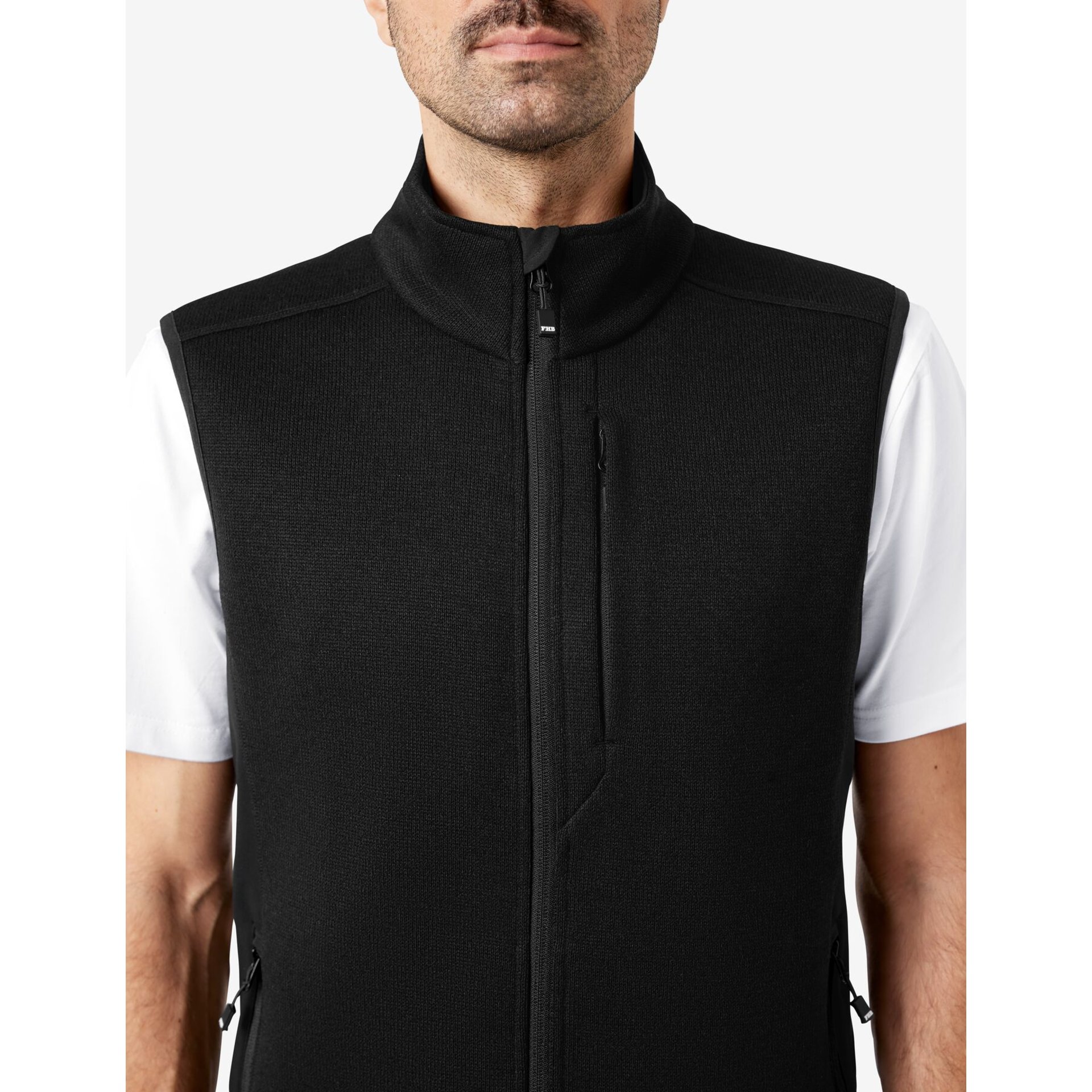 ADDE Strick-Fleece-Weste  schwarz 4XL