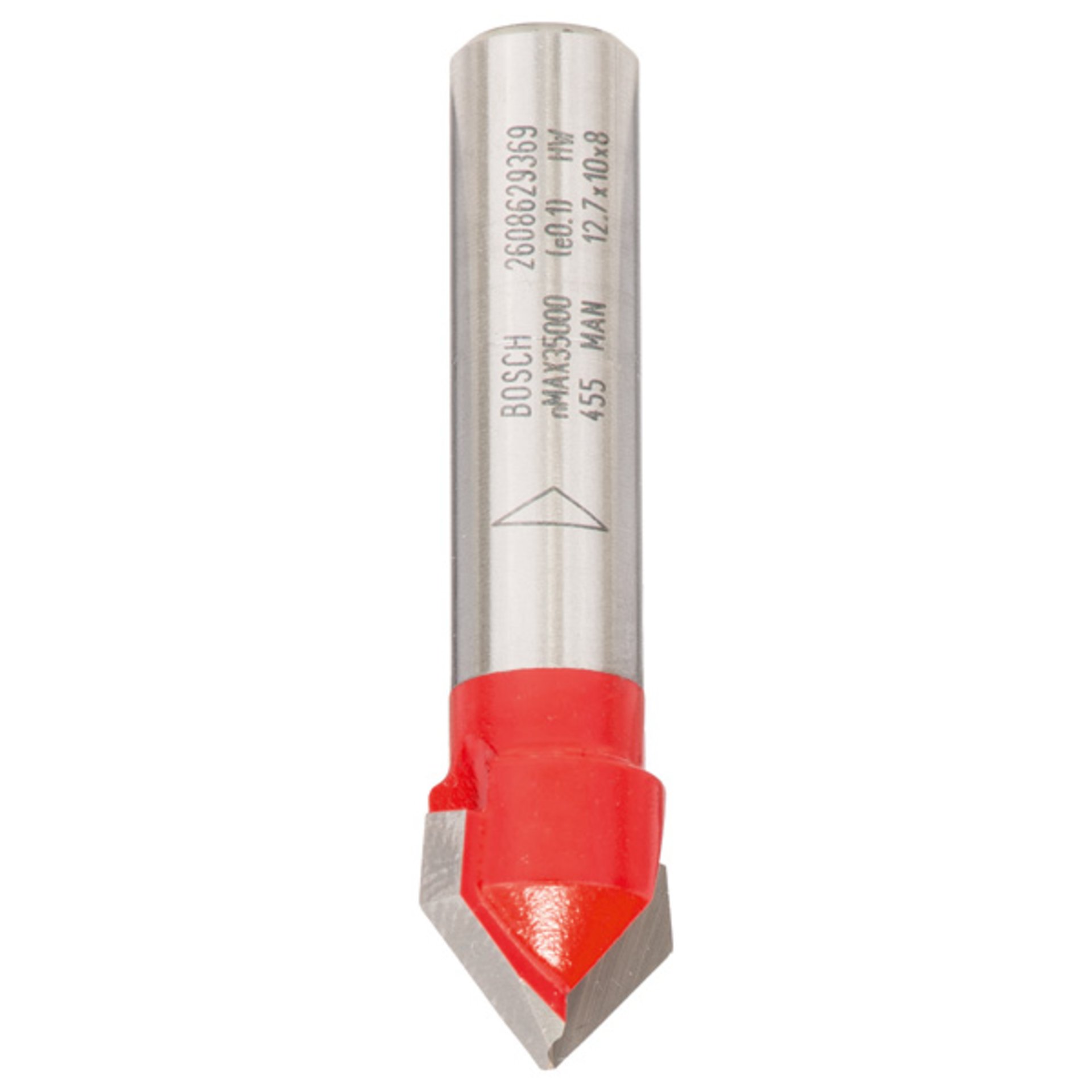 V-Nutfräser Expert for Wood, 8 mm, D 12,7 mm, L 10 mm, G 44,5 mm, 90°
