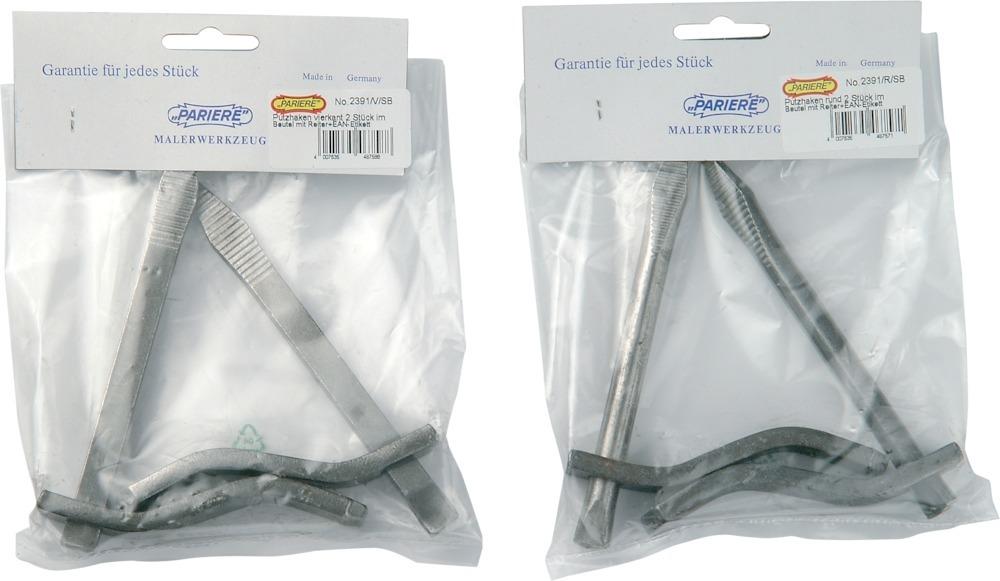 Pariere Putzhaken 4kt. fest 140mm 2Stück/Btl. Pariere Putzhaken 4kt. fest 140mm 2Stück/Btl.