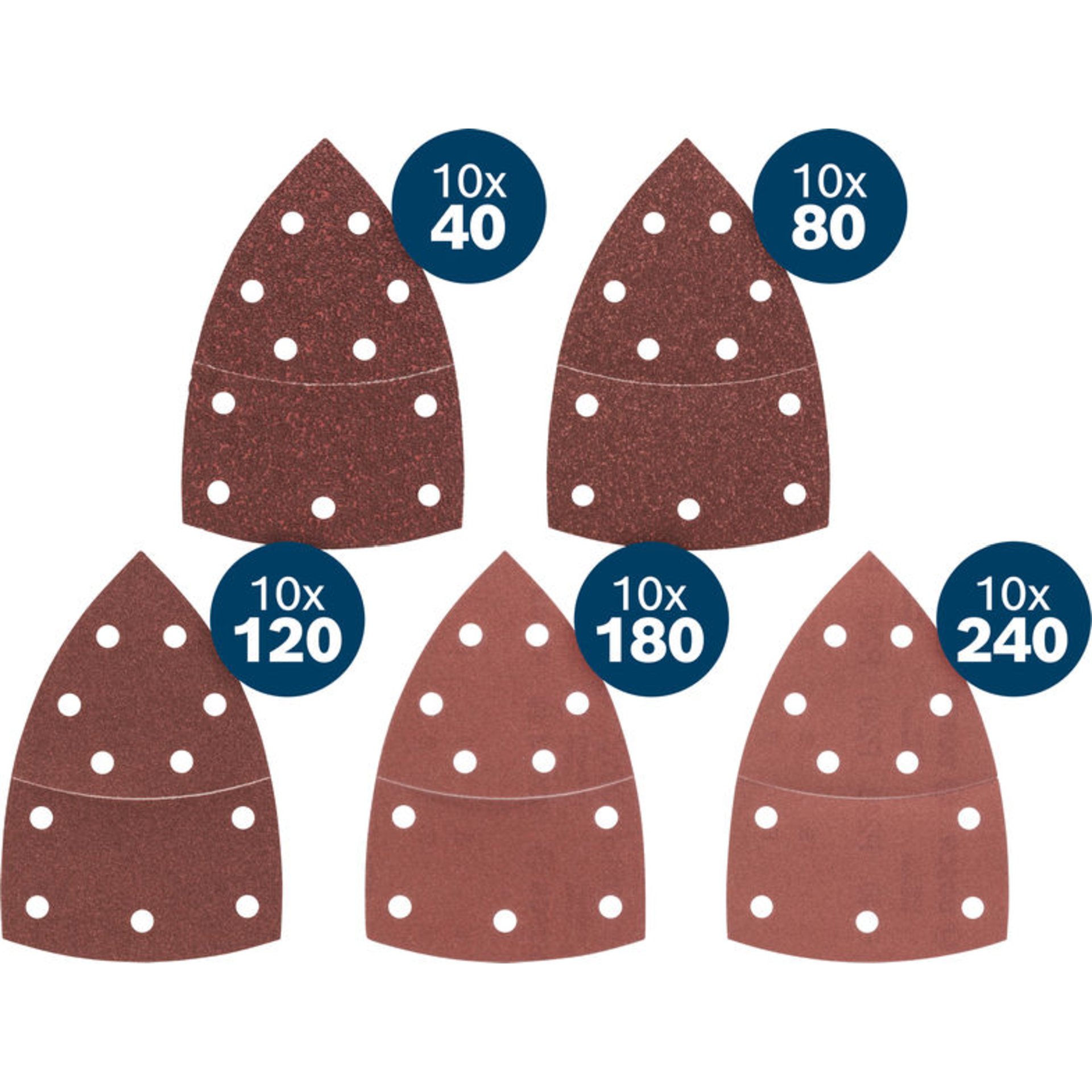 EXPERT C430 Schleifpapier-Set, K40/80/120/180/240, 102x62,93mm, 50-tlg.