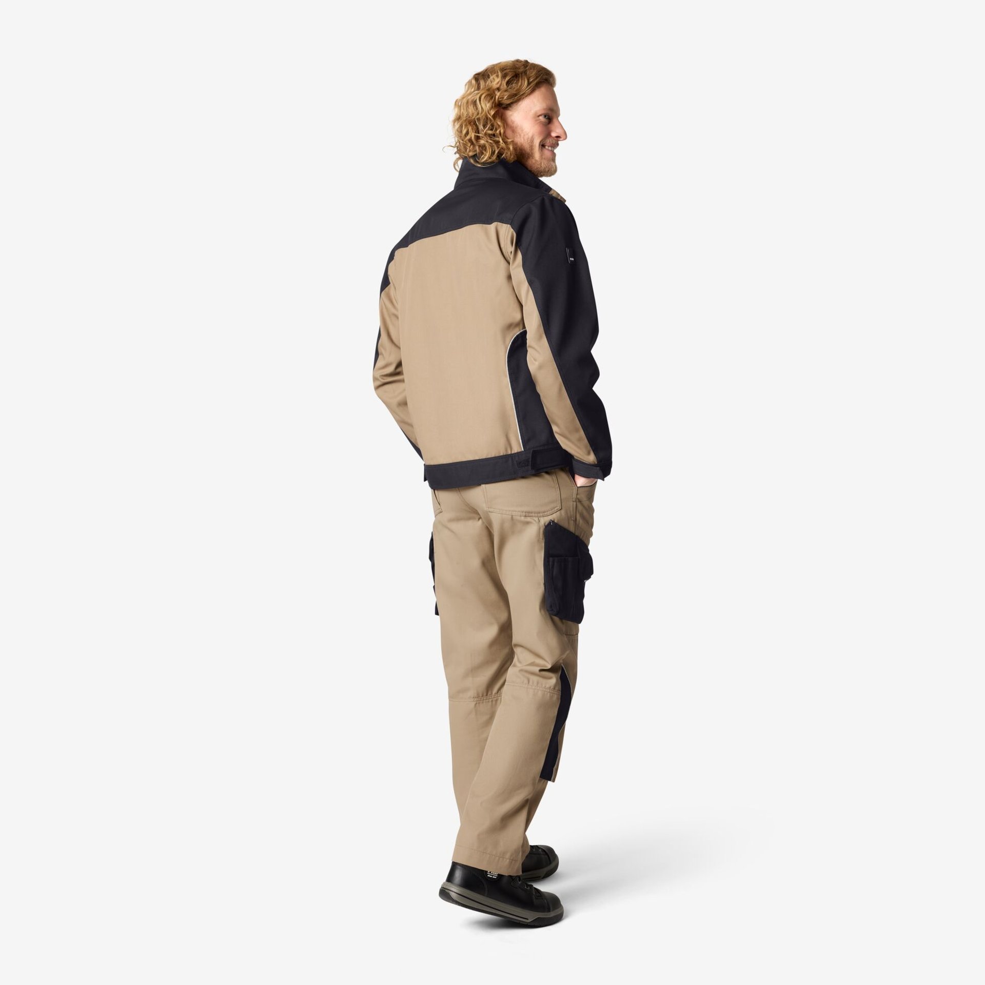 BRUNO Arbeitshose beige-schwarz 30