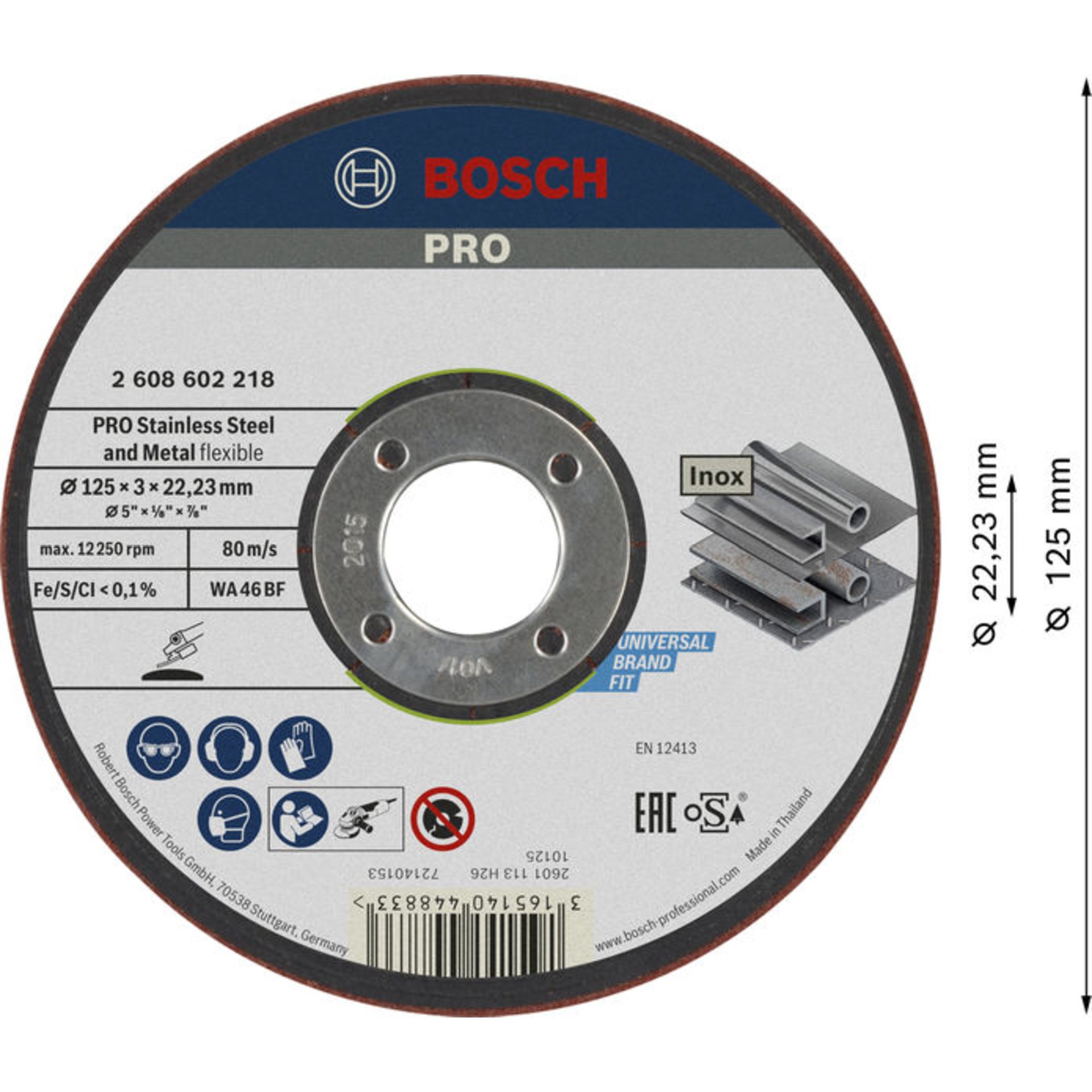 PRO Semi-Flexible Schleifscheibe, 125 x 3 x 22,23 mm
