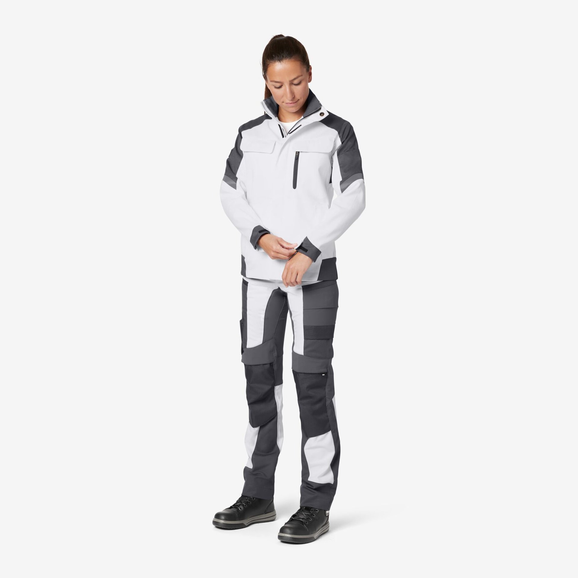 ANDREA Arbeitsjacke Damen weiß-anthrazit 2XL
