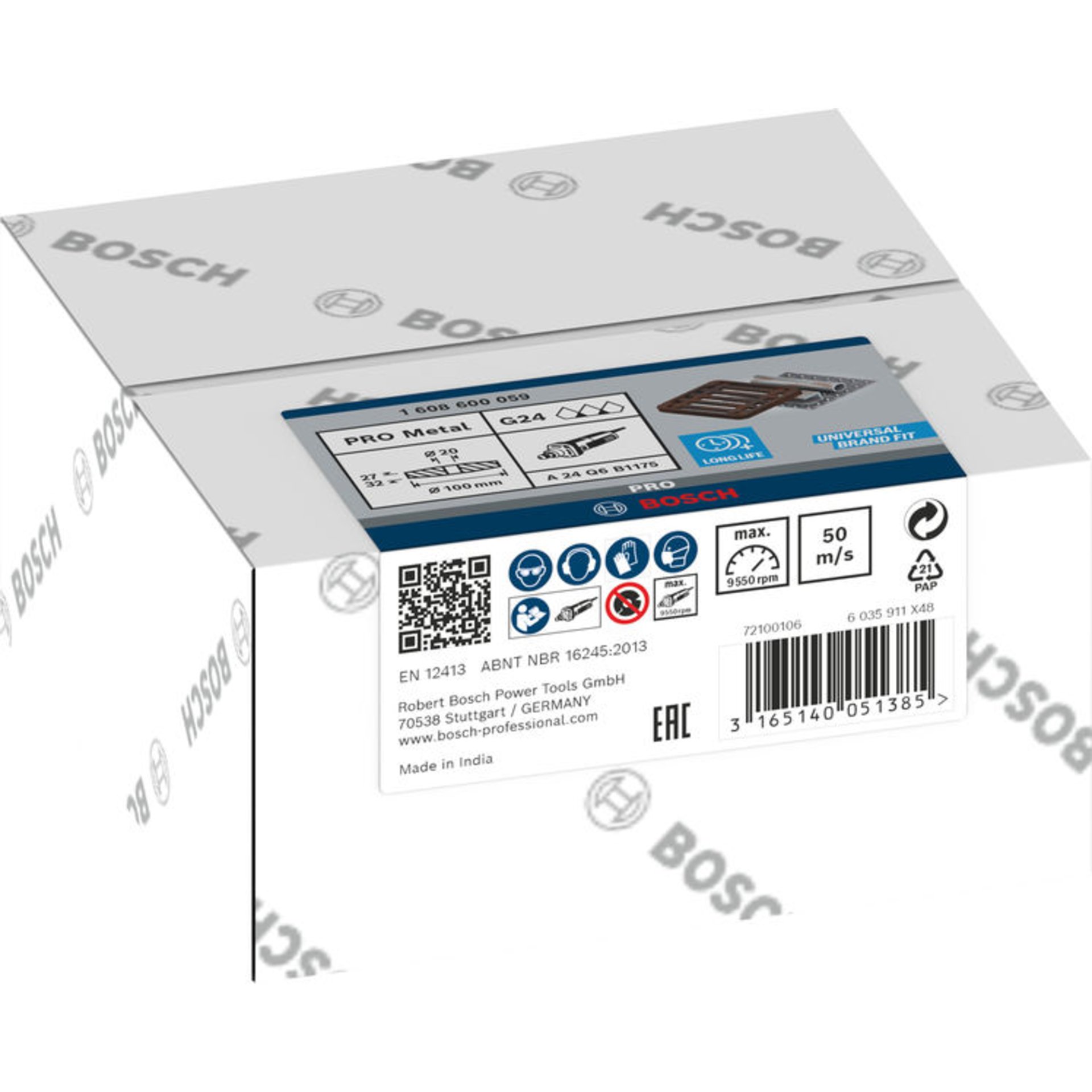 PRO Metal Schleifscheibe, 100 x 27 x 20 mm, K24
