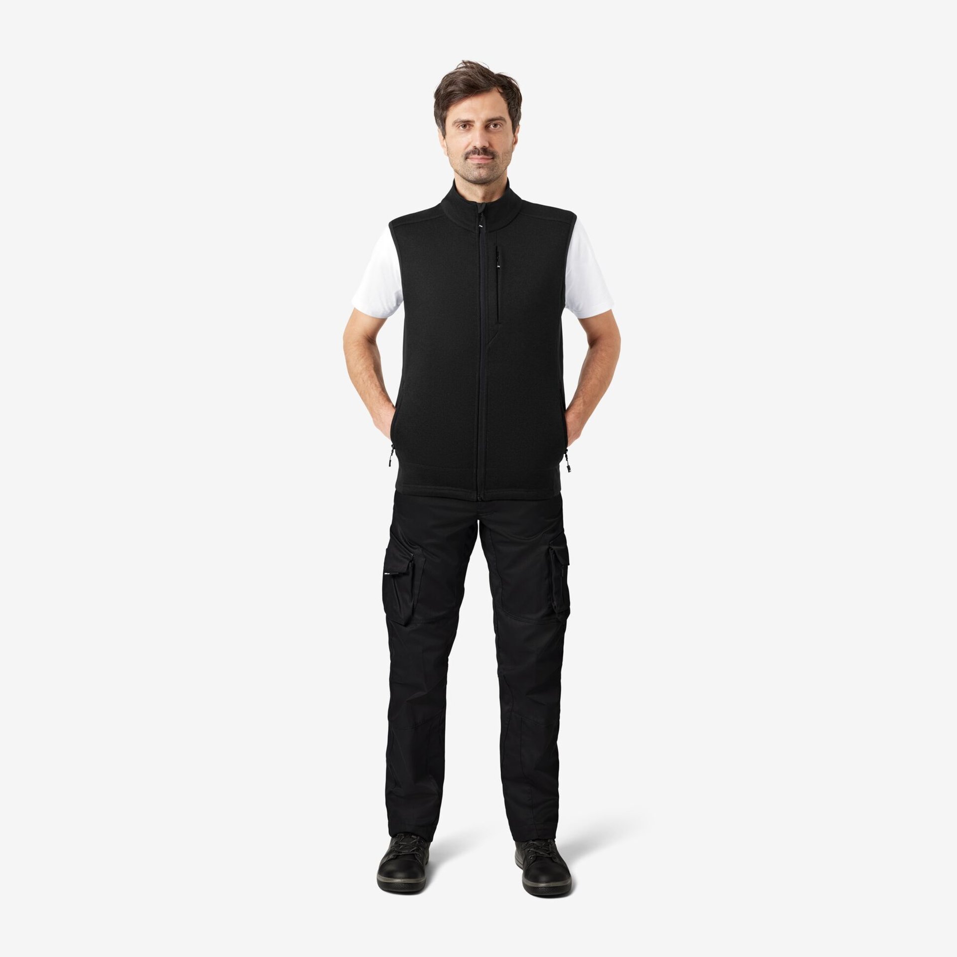 ADDE Strick-Fleece-Weste  schwarz 4XL