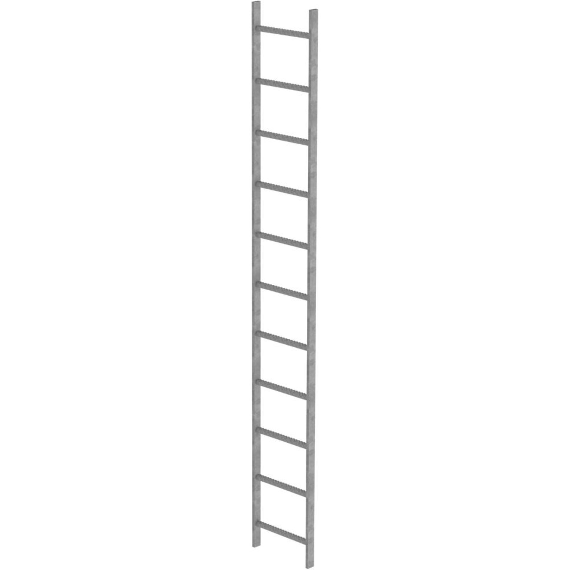 Schachtleiter 11 Sprossen L 3,08 m B440 mm LW 300 mm Stahl verzinkt