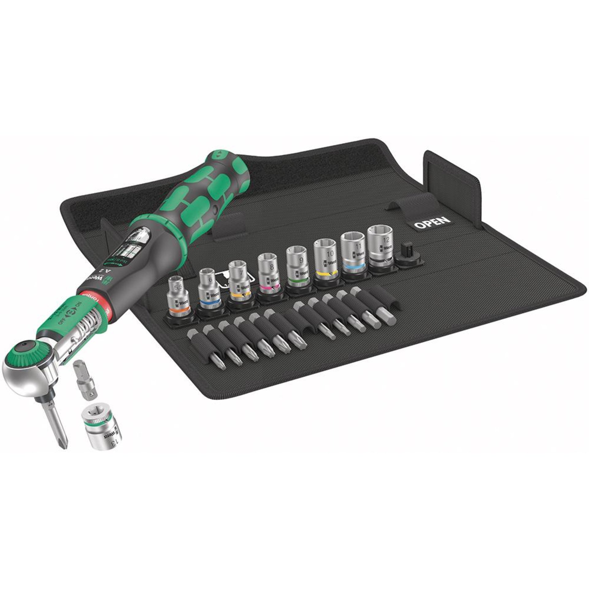 Drehmomentschlüssel-Satz Safe-Torque 23-teilig 2-12Nm 1/4" Bitaufnahme Wera