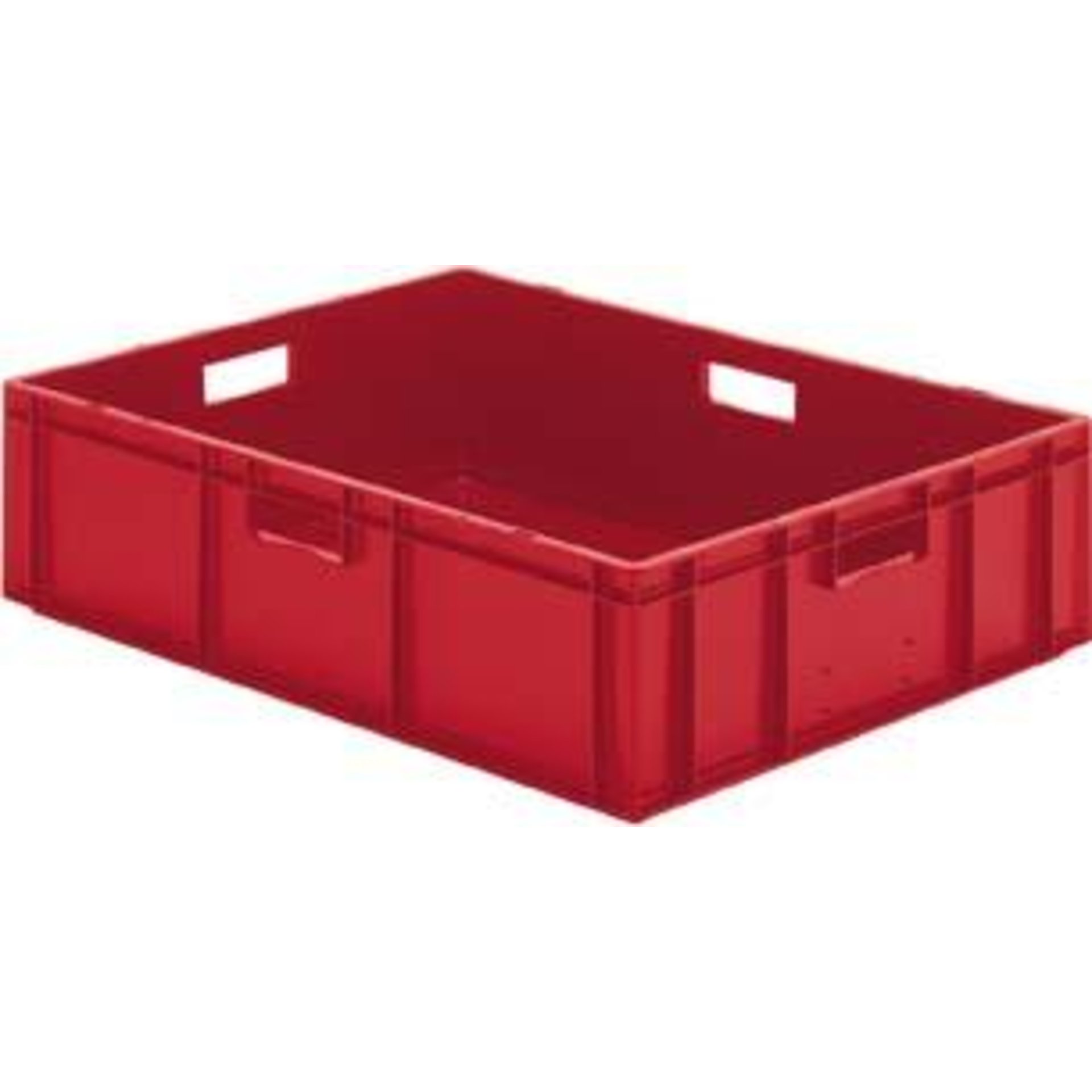 Transport-Stapelkasten B800xT600xH210 mm rot, geschlossen mit Griffloch LA-KA-PE