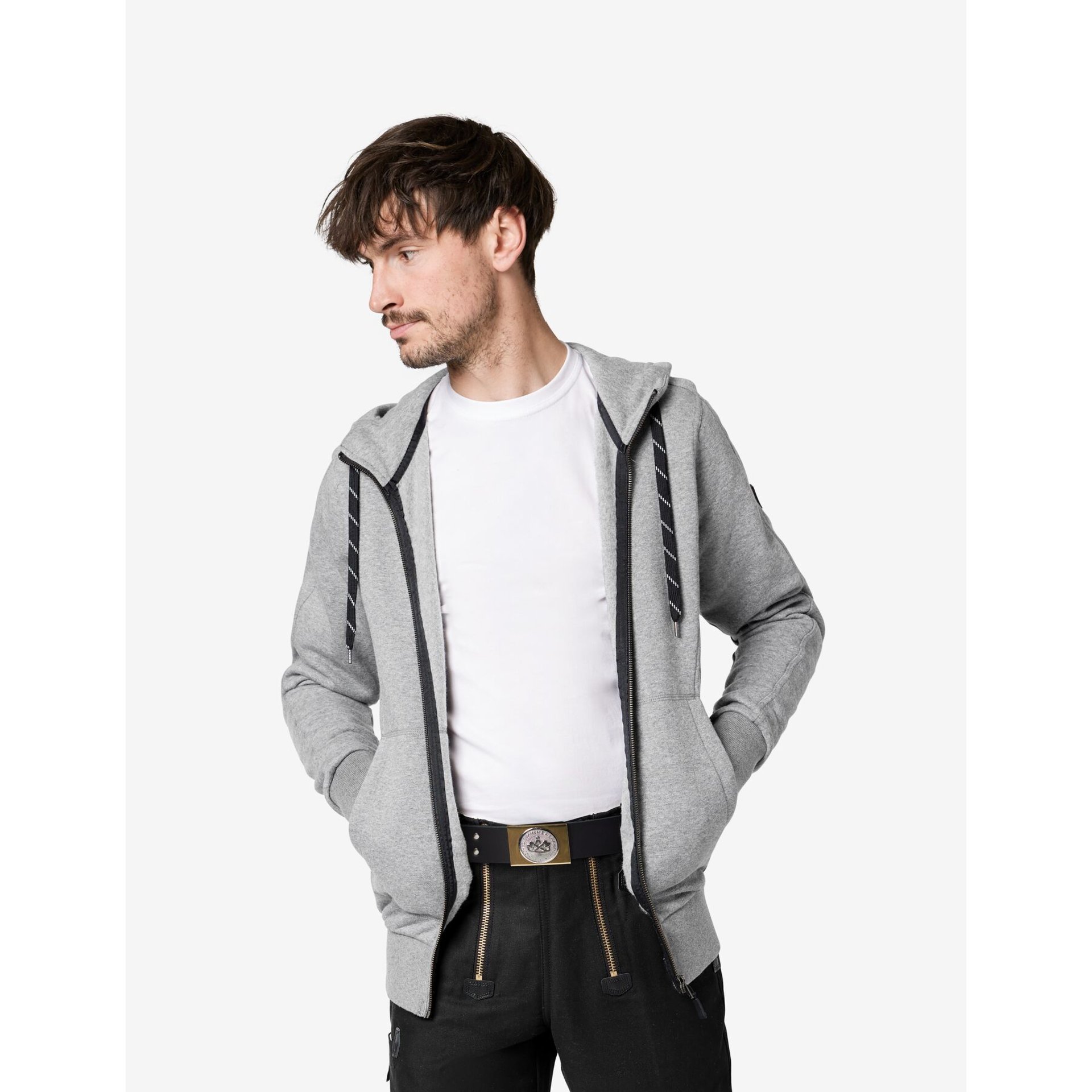 BENNO Sweater-Jacke mit Kapuze grau S