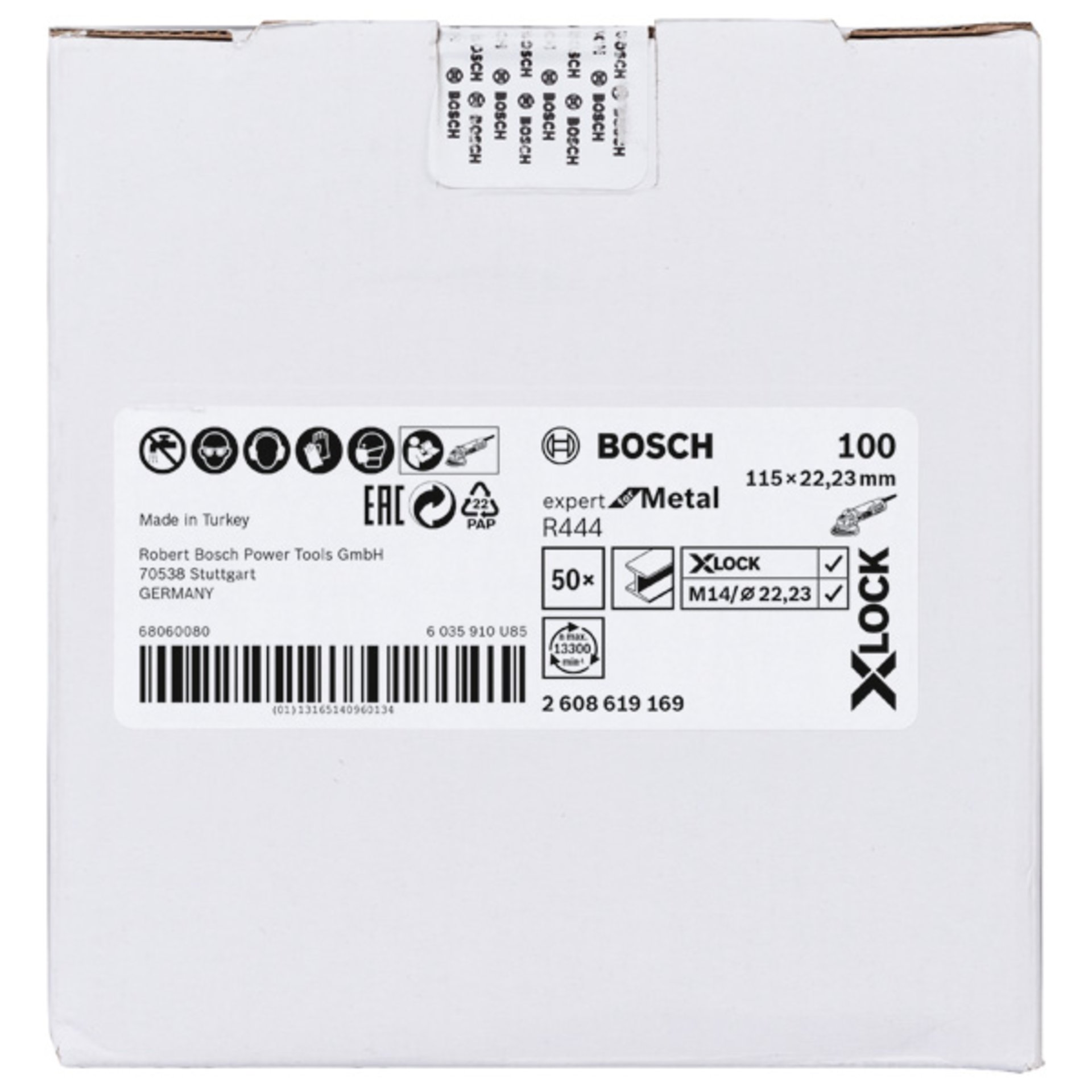 X-LOCK Fiberschleifscheibe, Ø115 mm, K 100, R444, Expert for Metal, 1 Stk.