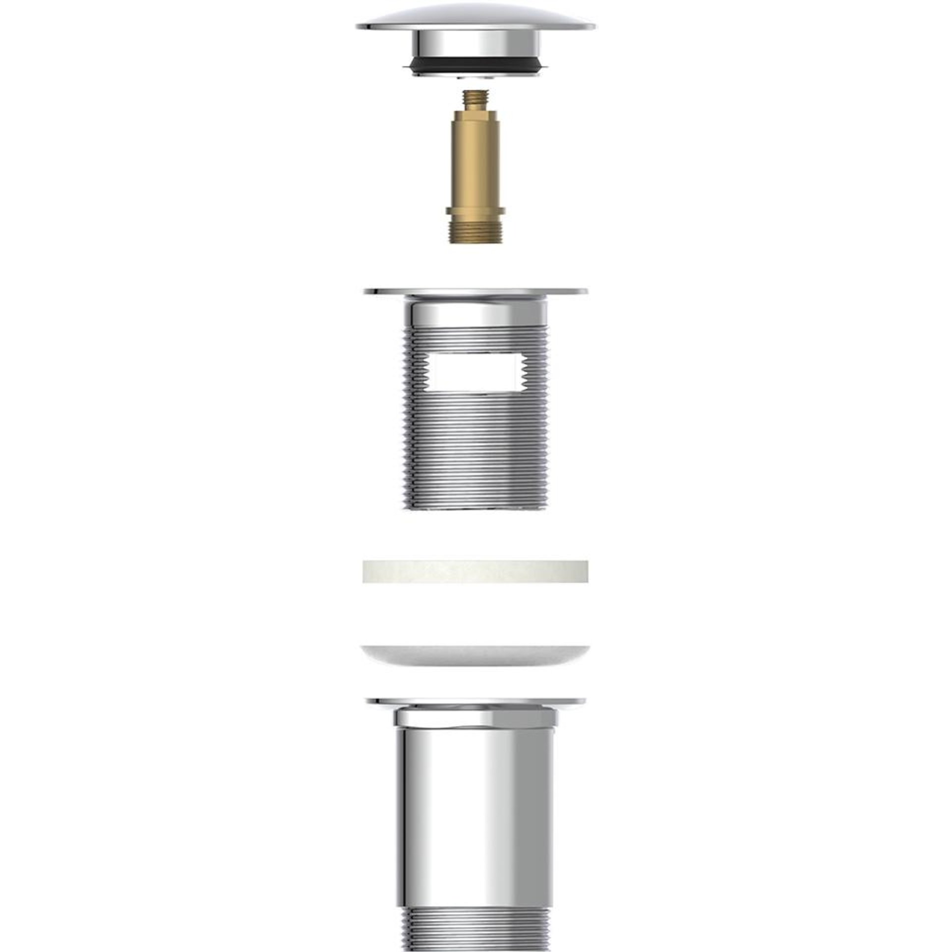 Druckknopf-Ablaufventil mit Überlauf, Chrom, 1 1/4"