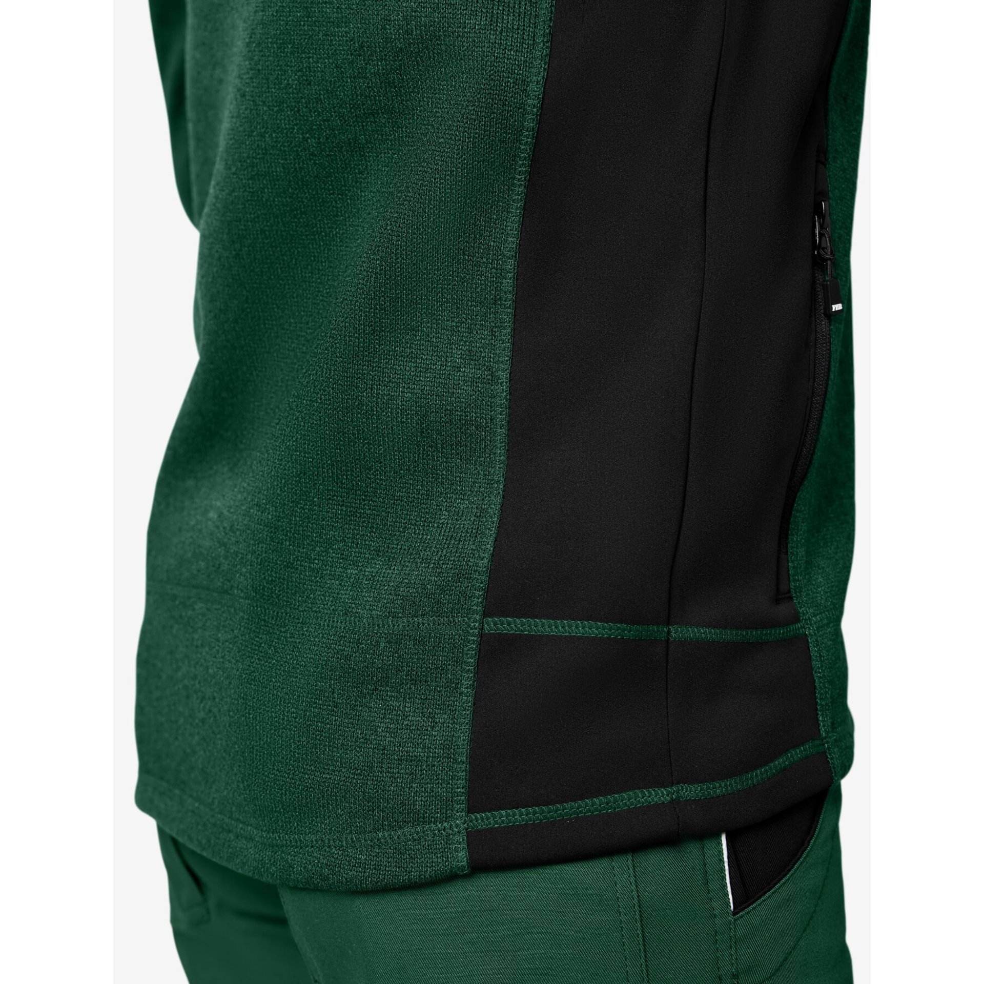 CHRISTOPH Strick-Fleece-Jacke Herren grün-schwarz 5XL