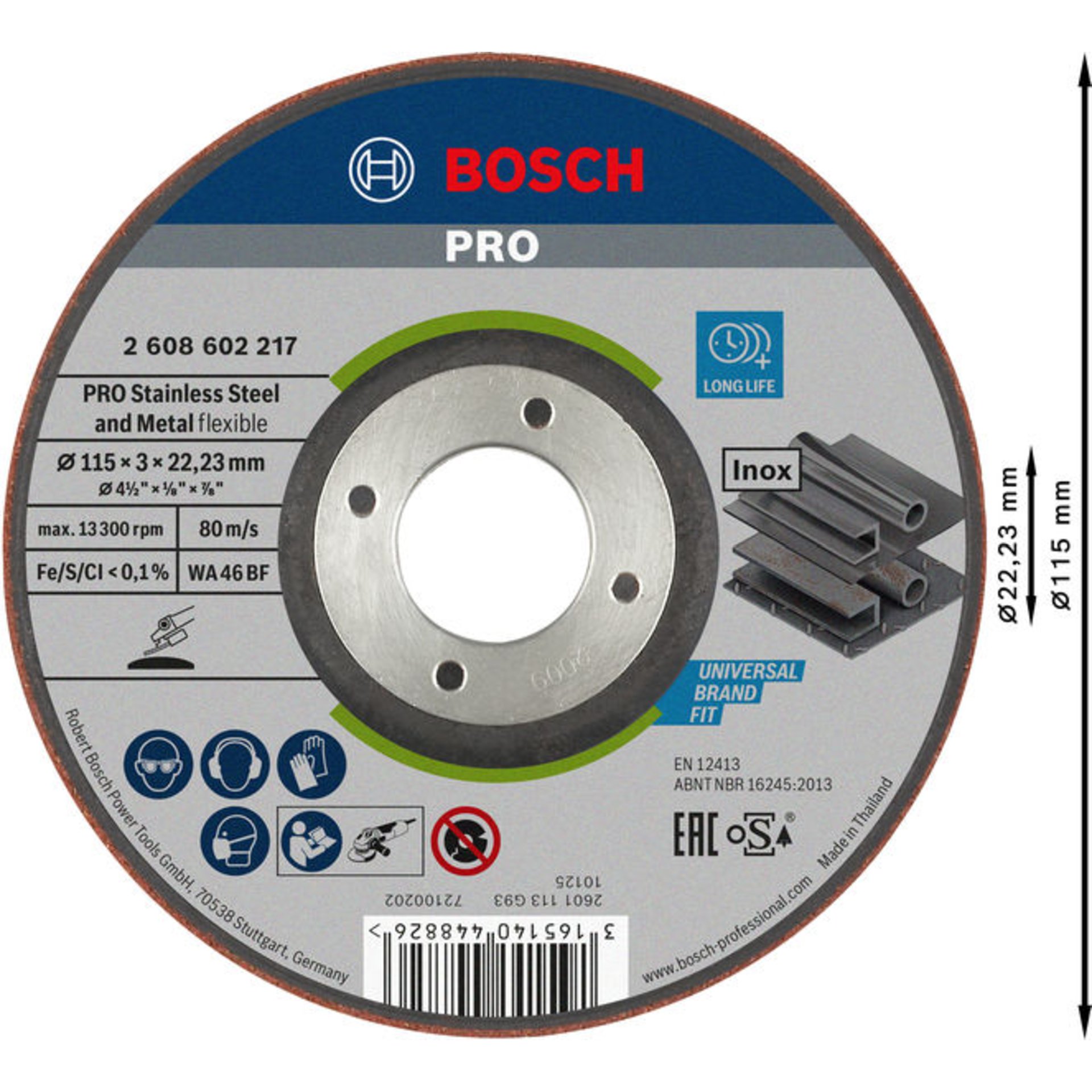 PRO Semi-Flexible Schleifscheibe, 115 x 3 x 22,23 mm