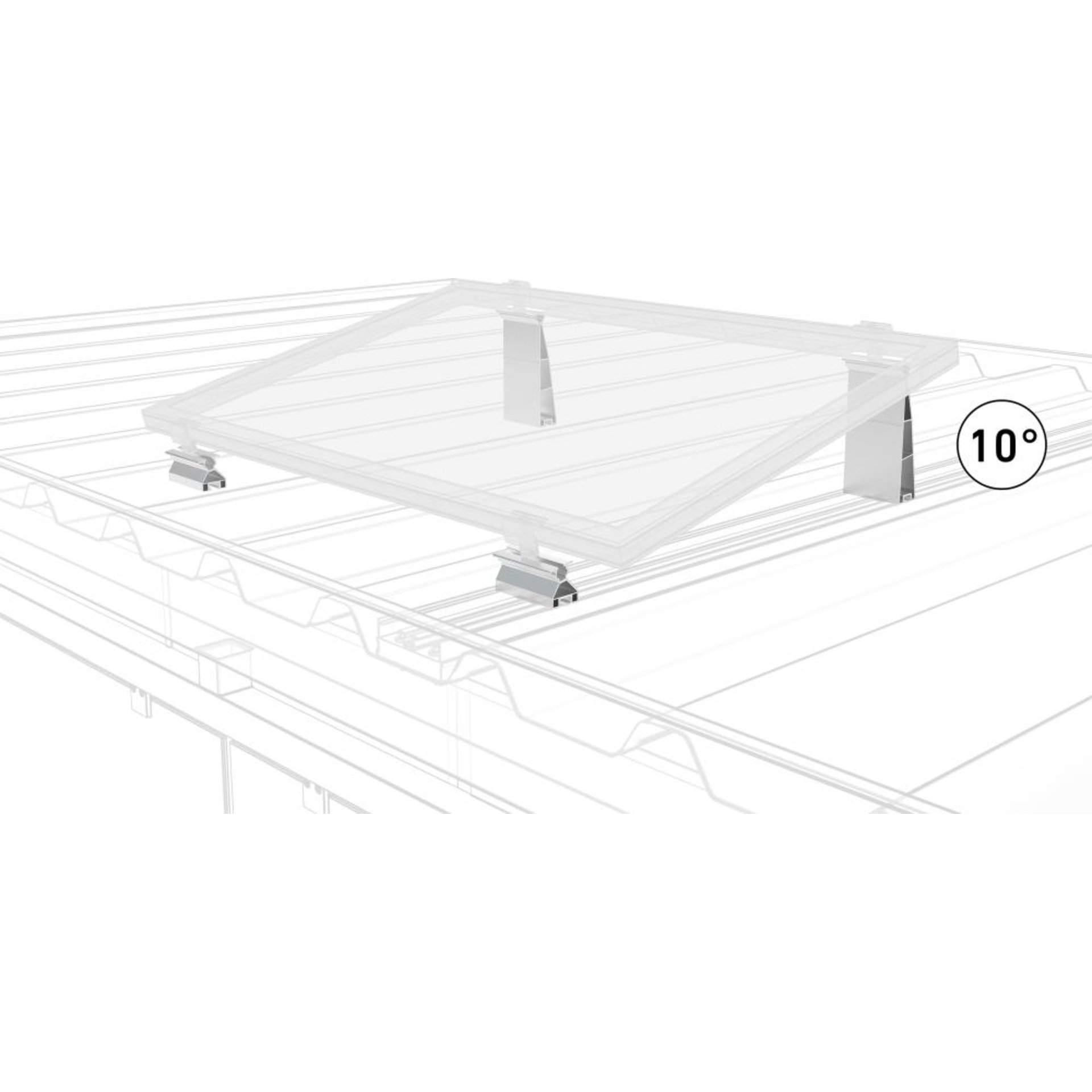 Systemprofil mit Winkel 10 Grad zu Photovoltaiksystem