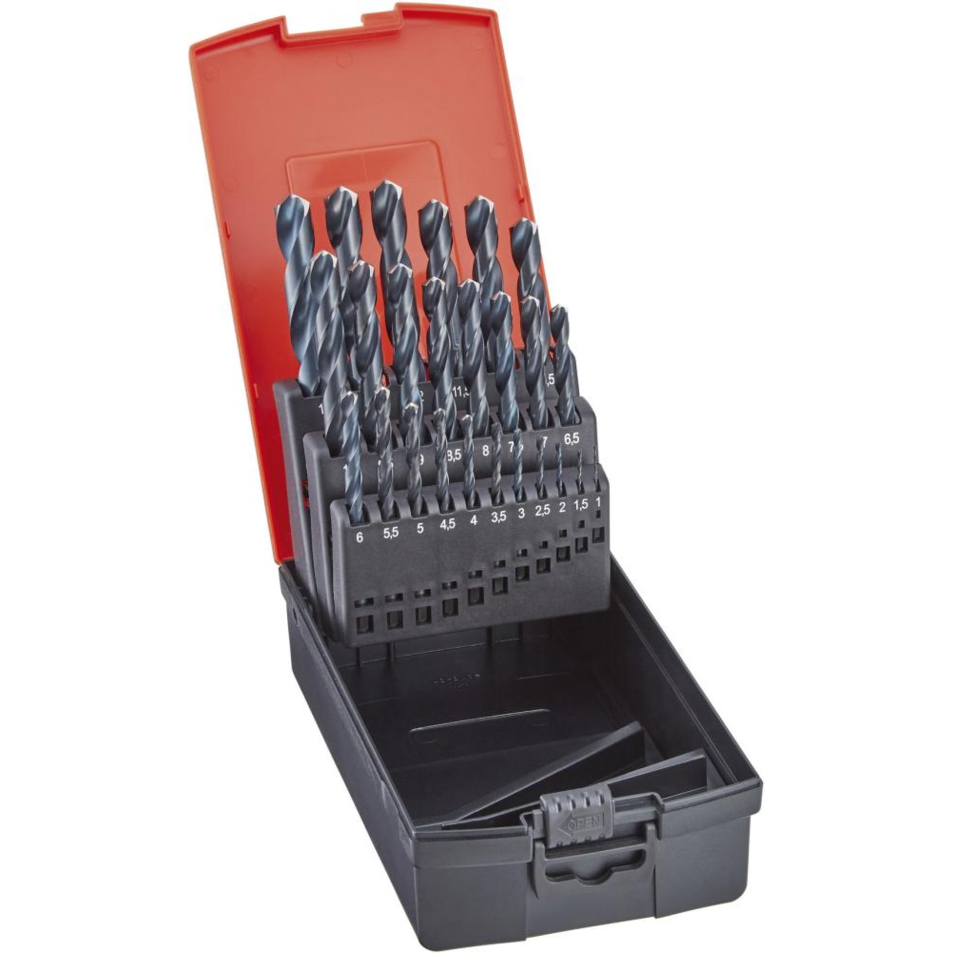 Spiralbohrer-Set DIN338 HSS geschliffen vaporisiert Typ N FORM C 1,0-10,5mm FORMAT
