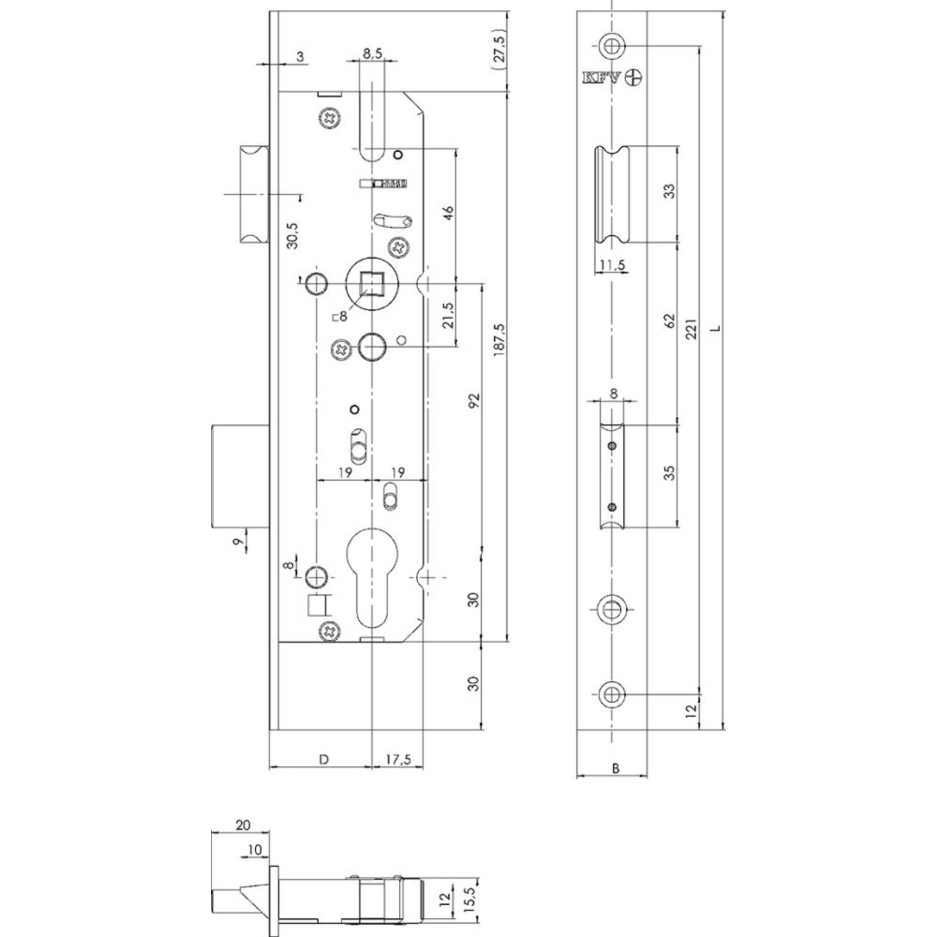 PT-Einsteckschloss 49N-PZW,10/92,D40,16x245kt,verz