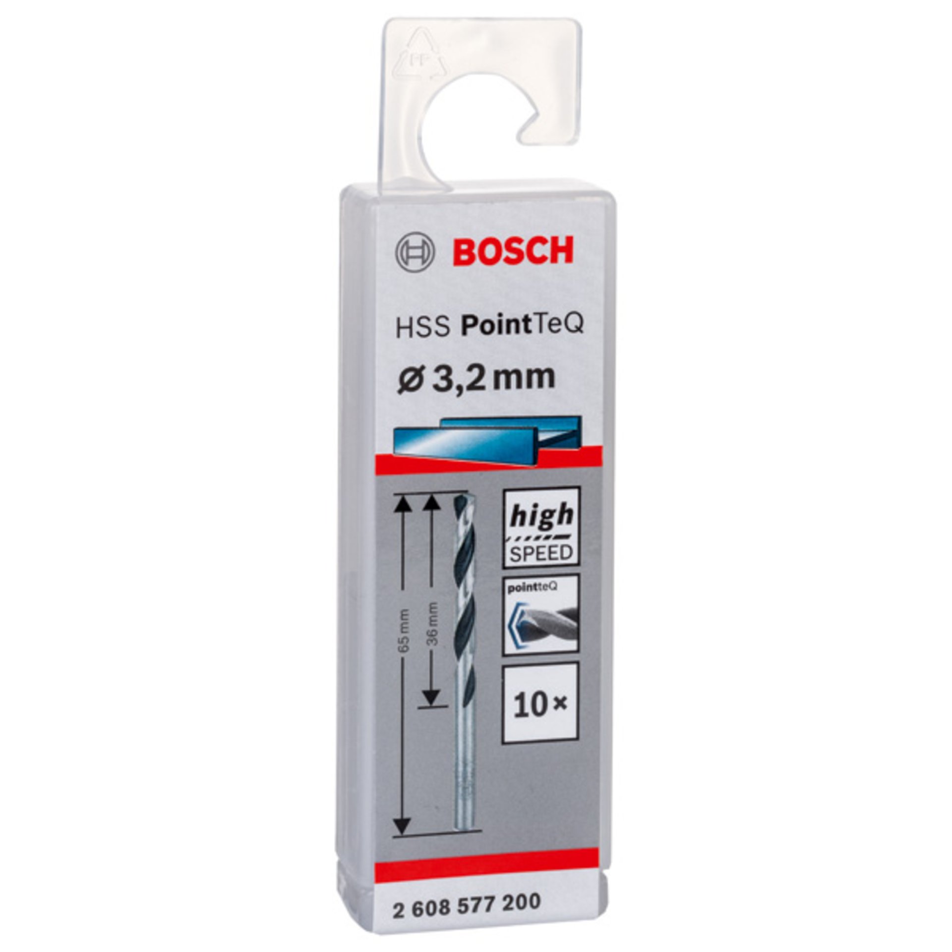 Metallspiralbohrer HSS PointTeQ, DIN 338, 3,2 mm, 10er-Pack