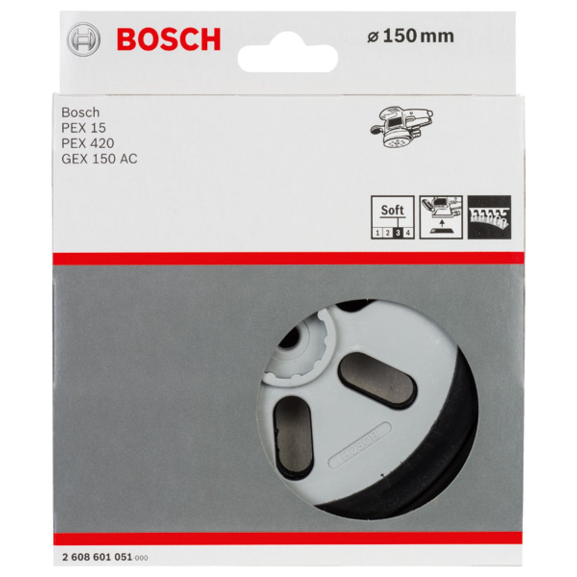 Schleifteller weich, 150 mm, für GEX 150 AC, PEX 15 AE