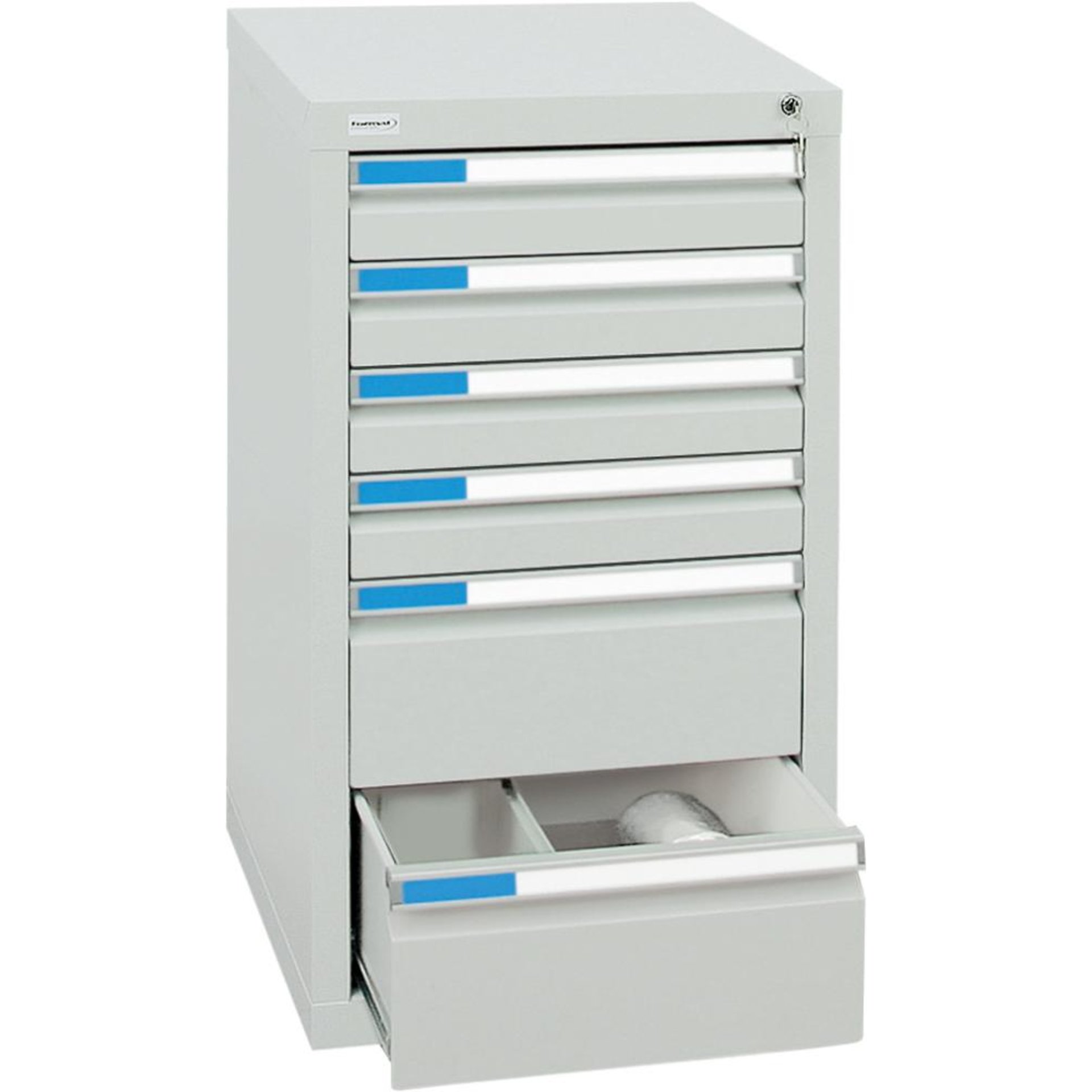 Format Schubladenschrank B500xT500xH900mm RAL 7035/7035 6 Schubladen 75kg