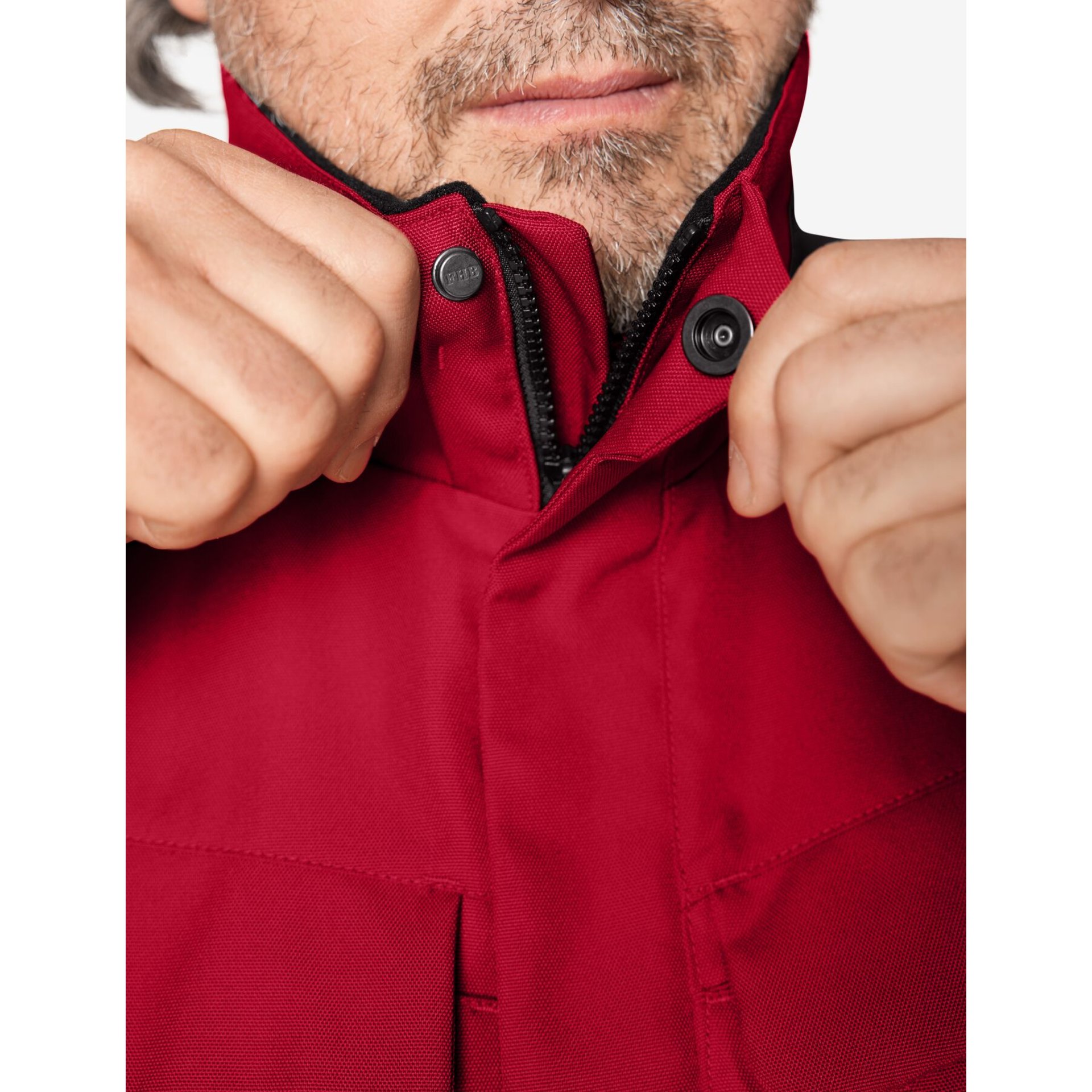 HAUKE Arbeitsweste rot-schwarz 4XL