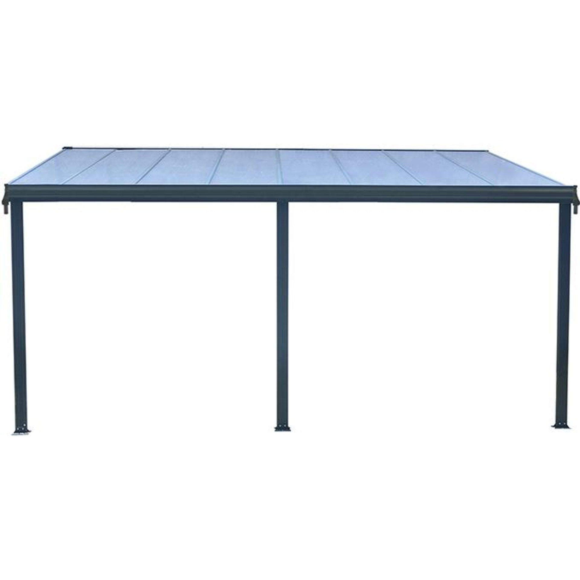 Terrassenürdachung IImi t 3 Standfuß496 x 303 x 206/258 cm