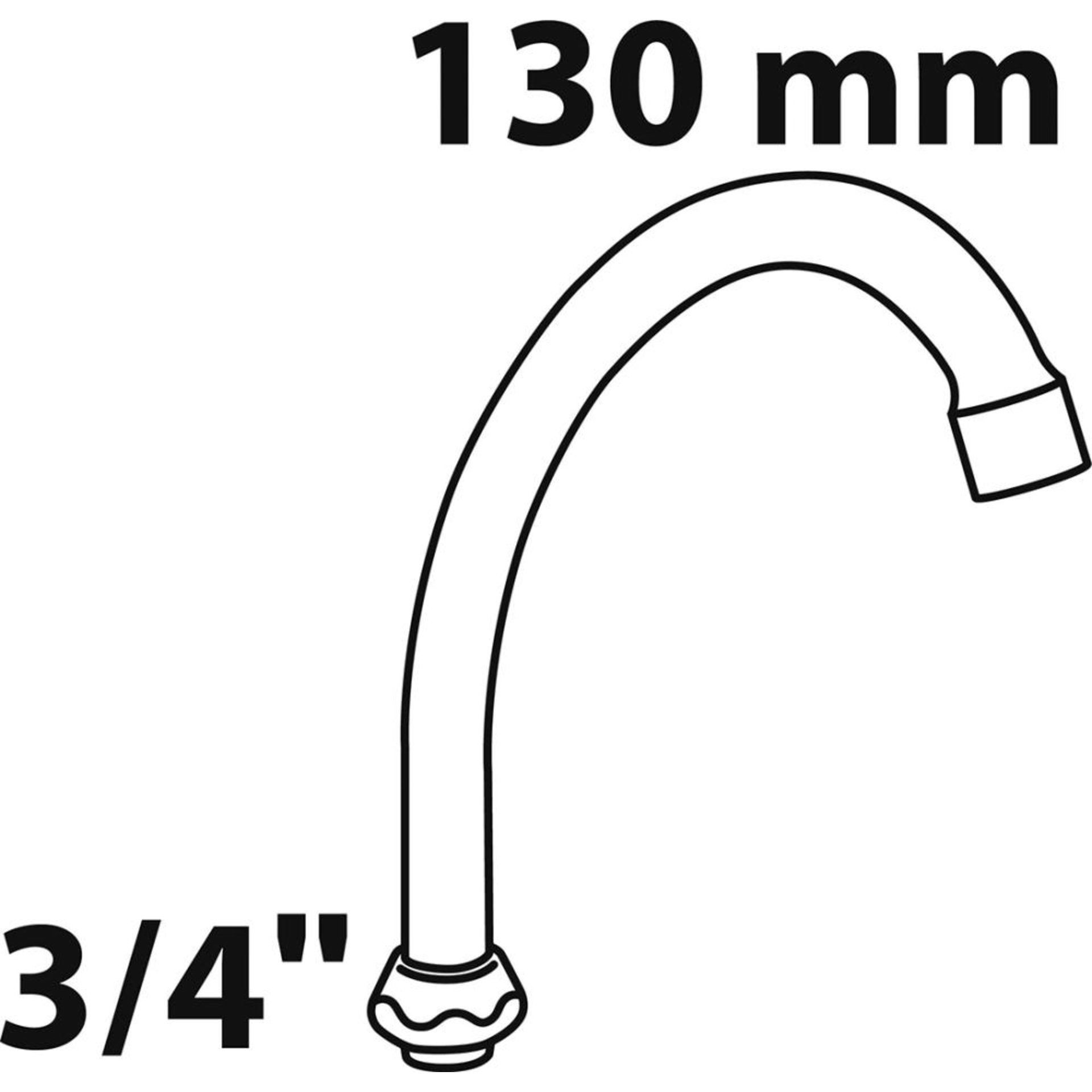 HU-Rohrauslauf, Chrom, 3/4" x 130 mm