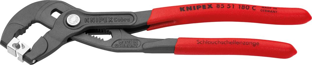 Knipex Schlauchklemmenzange für CLIC-Typ-SchlauchschellenGriffe kunststoff- überzogen 180mm