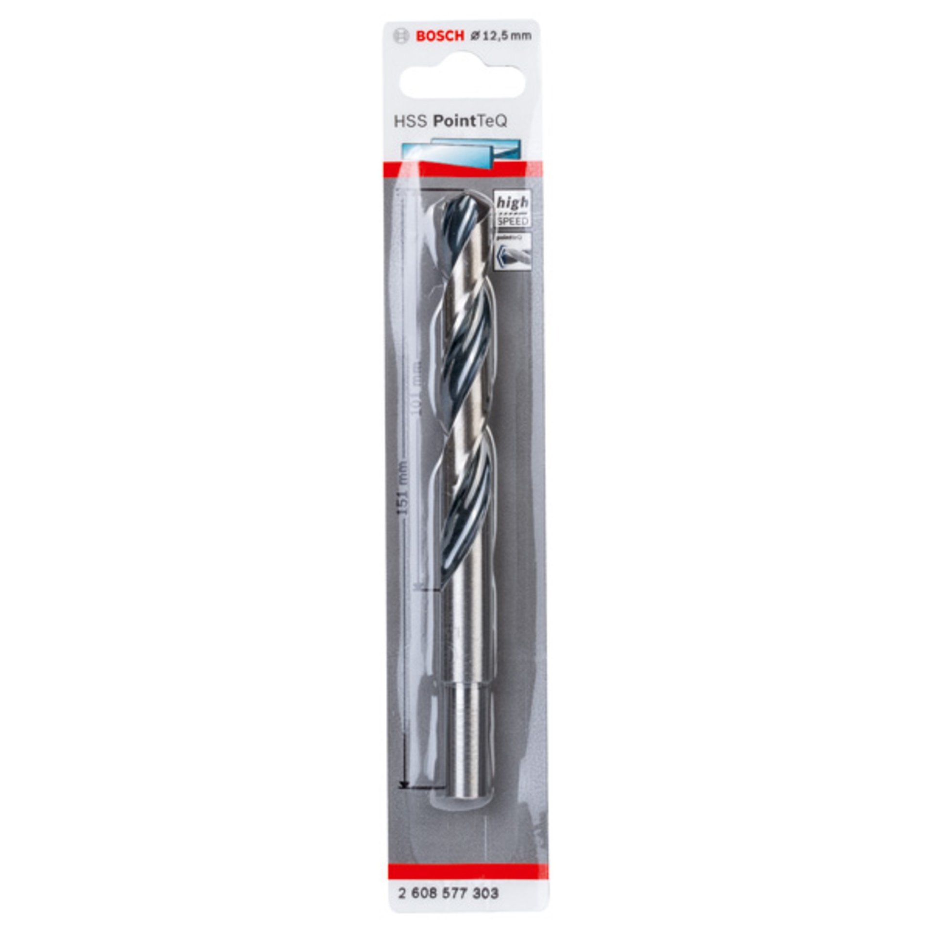 Metallspiralbohrer HSS PointTeQ, DIN 338, mit reduziertem Schaft, 12,5 mm