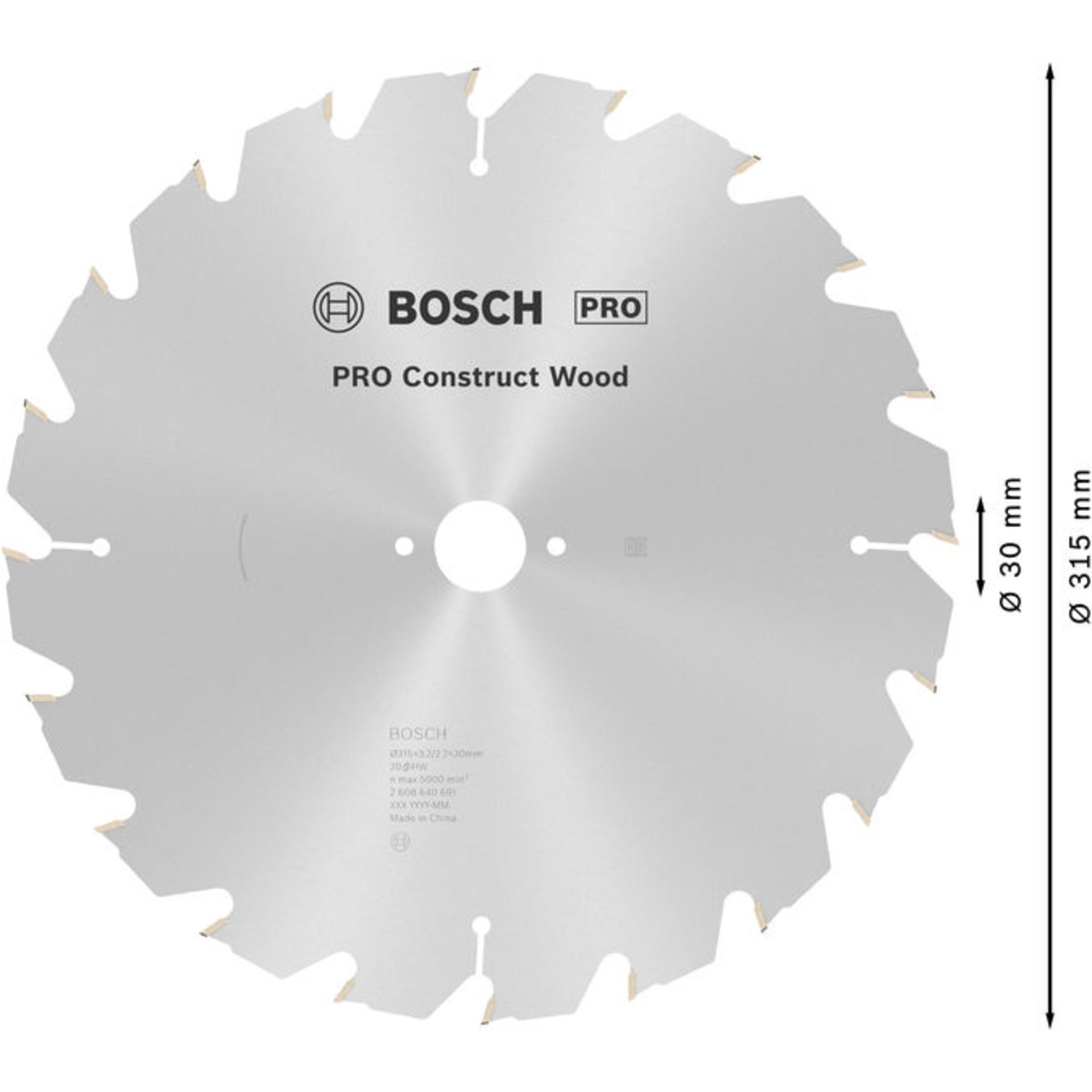 PRO Construct Wood Kreissägeblatt, 315 x 3,2 x 30 mm