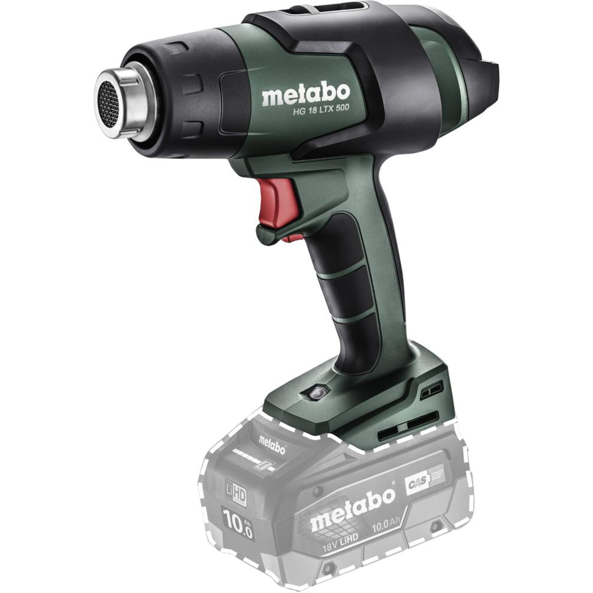Akku-Heißluftgebläse soloHG 18 LTX 500 Metabo ohne Akku ohne Ladegerät metaBOX