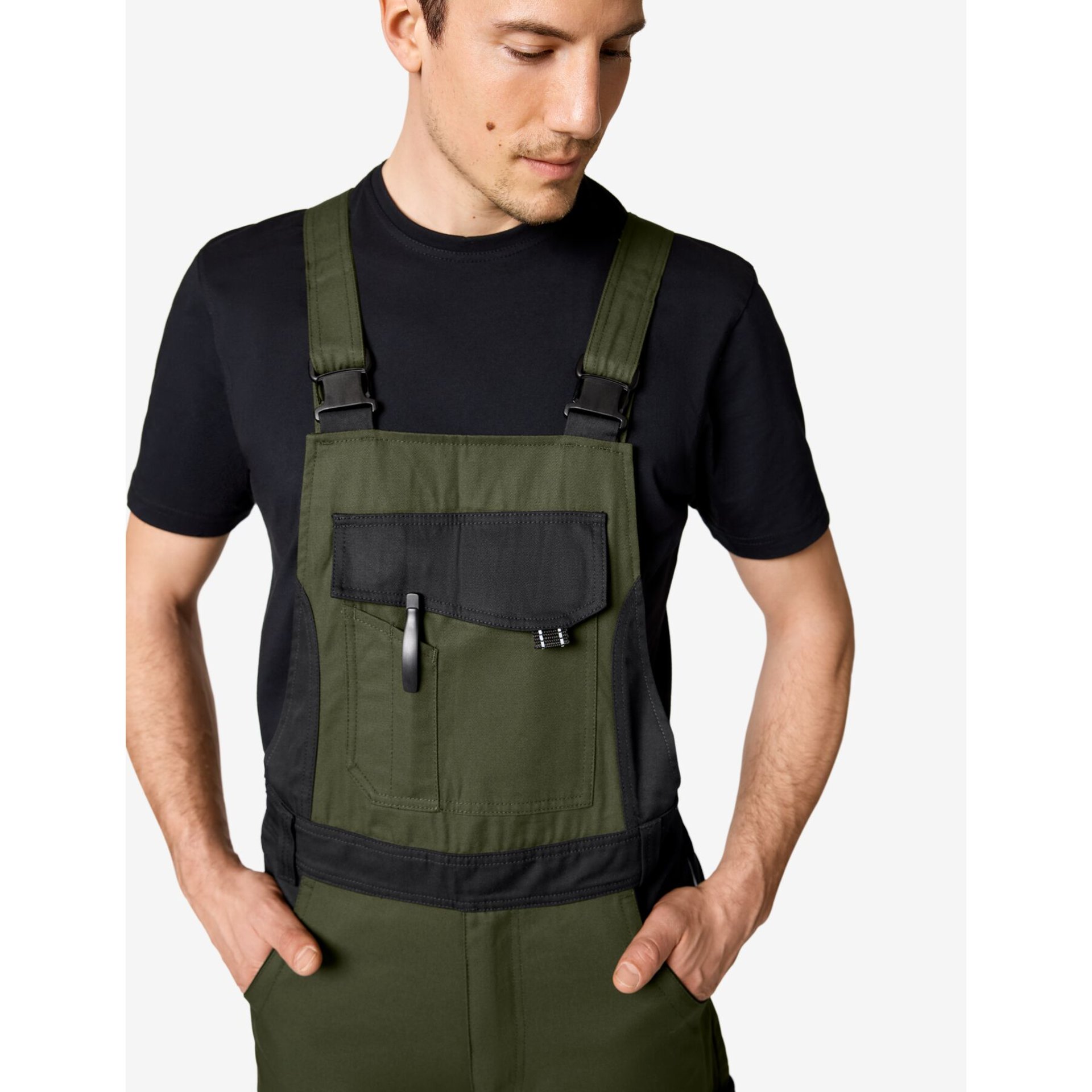 ECKHARD Latzhose oliv-schwarz 60