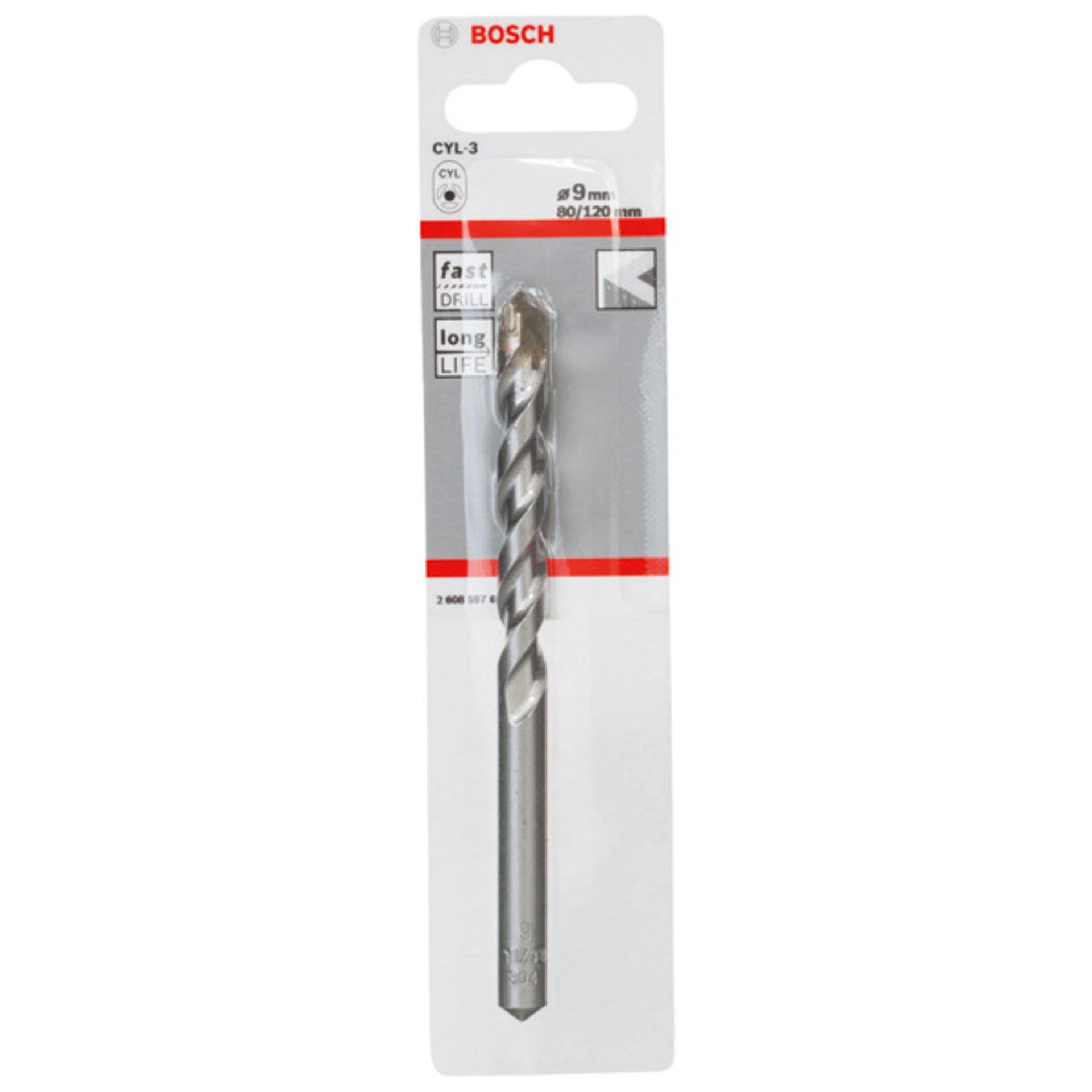 Betonbohrer CYL-3, 9 x 80 x 120 mm, d 8 mm, 1er-Pack