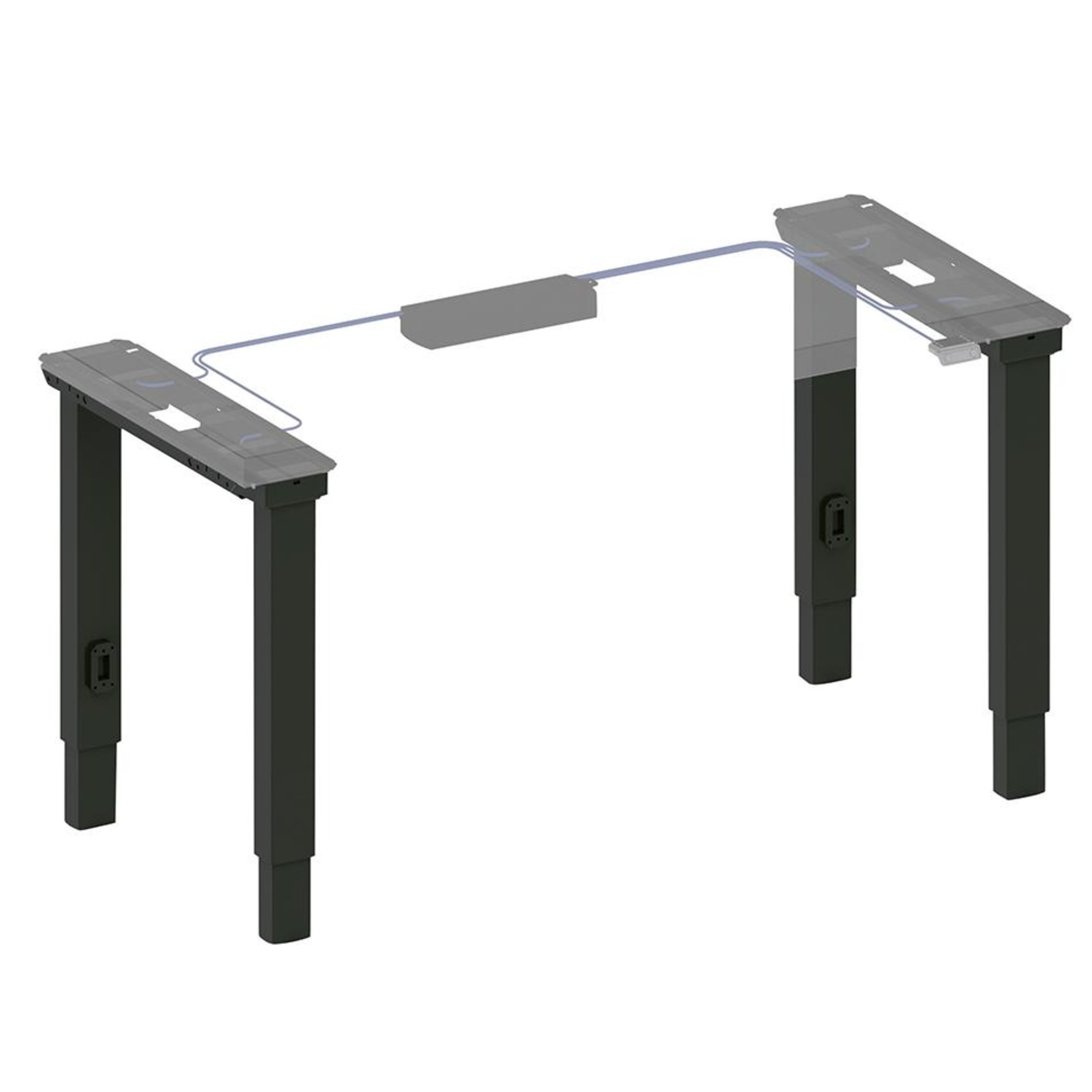 Upgrade Set Arbeitstisch Quattro, Modultiefe 725 E-Motor inkl. Kabel inkl. Steuereinheit schw.