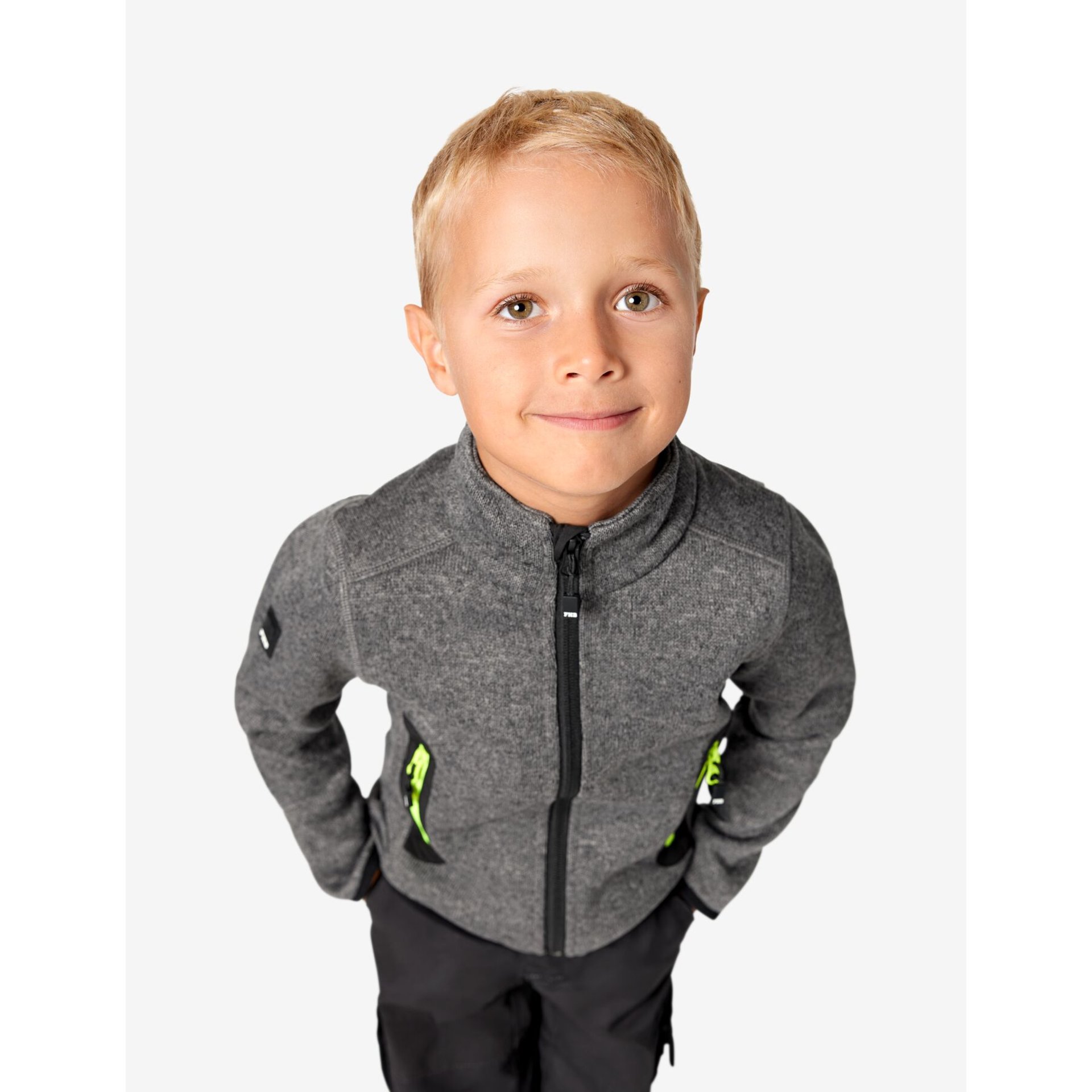 MATS Strick-Fleece-Jacke Kinder anthrazit 110/116