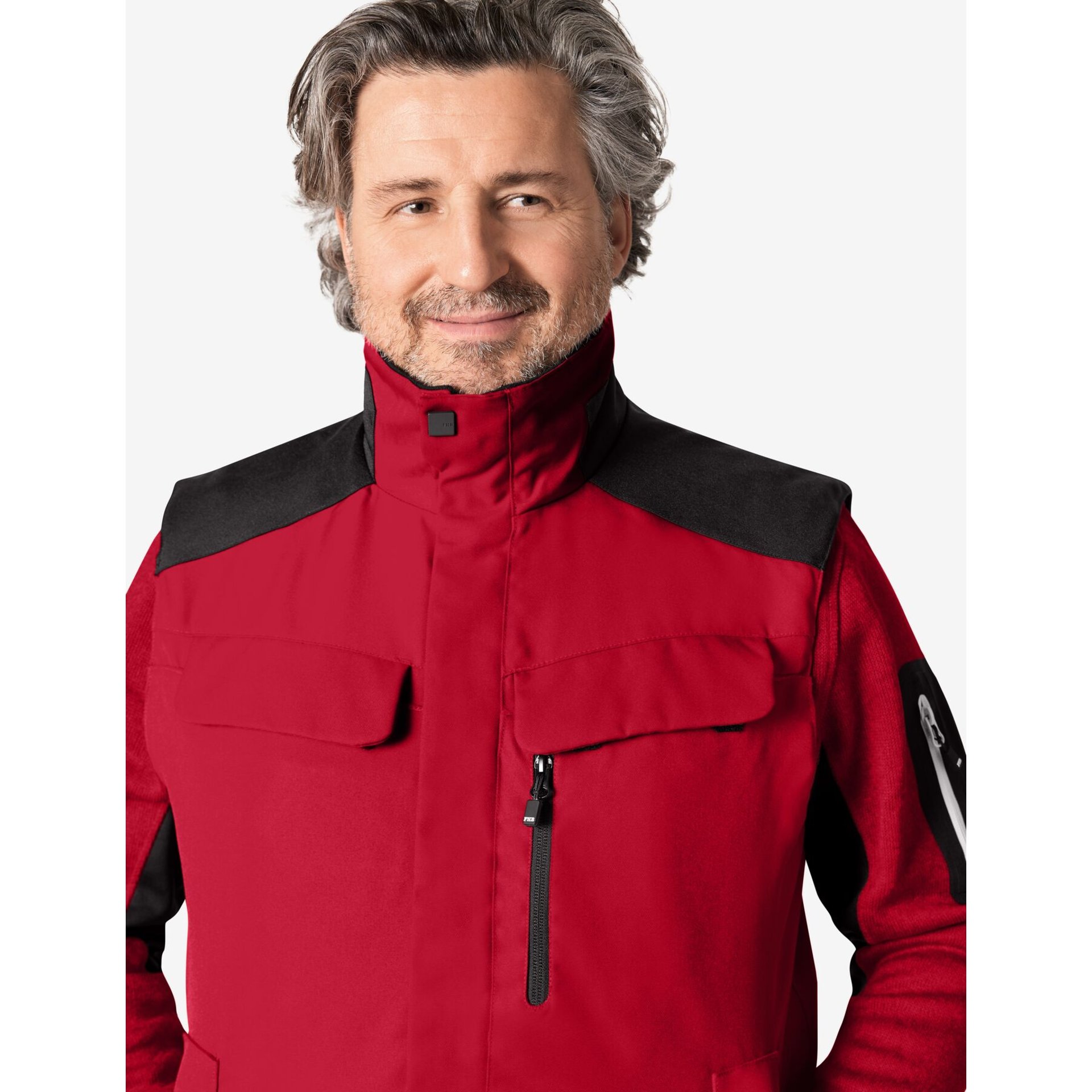 HAUKE Arbeitsweste rot-schwarz 4XL
