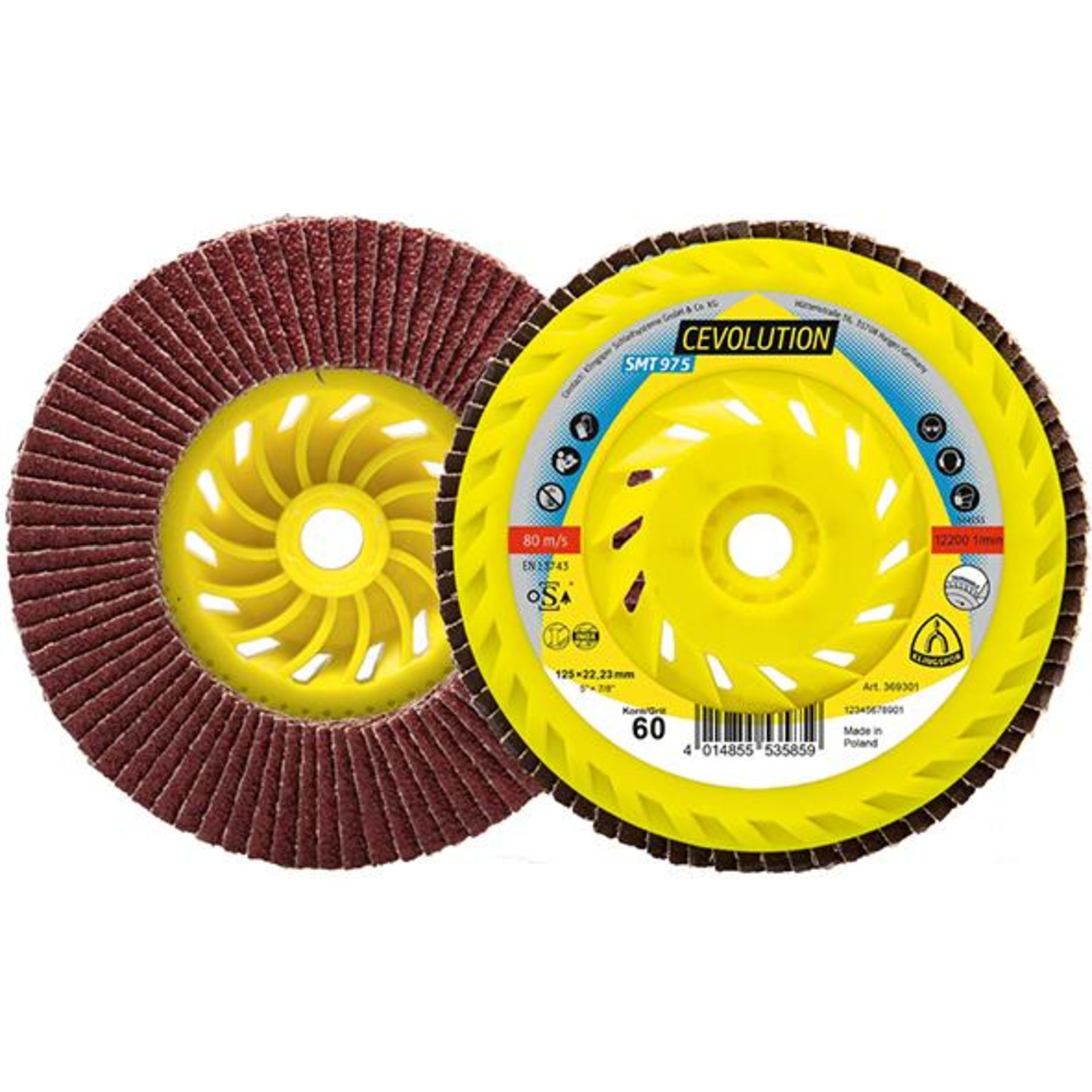 Fächerschleifsch. SMT 975125mm M14 gewolbt Keramikkorund K60 Klingspor