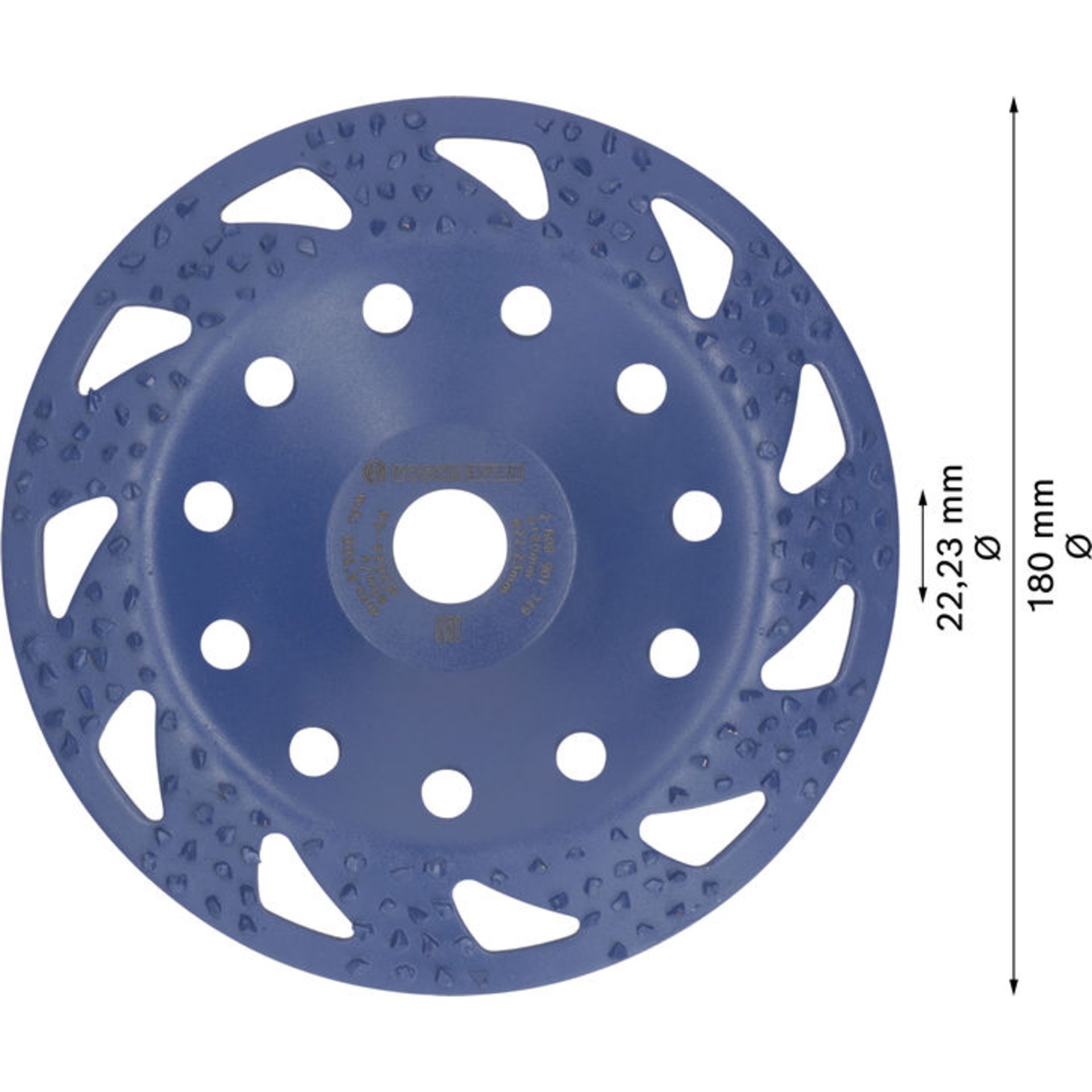 EXPERT Multi Material Carbide-Topfscheibe grob, angeschrägt, 180 mm, 22,23 mm