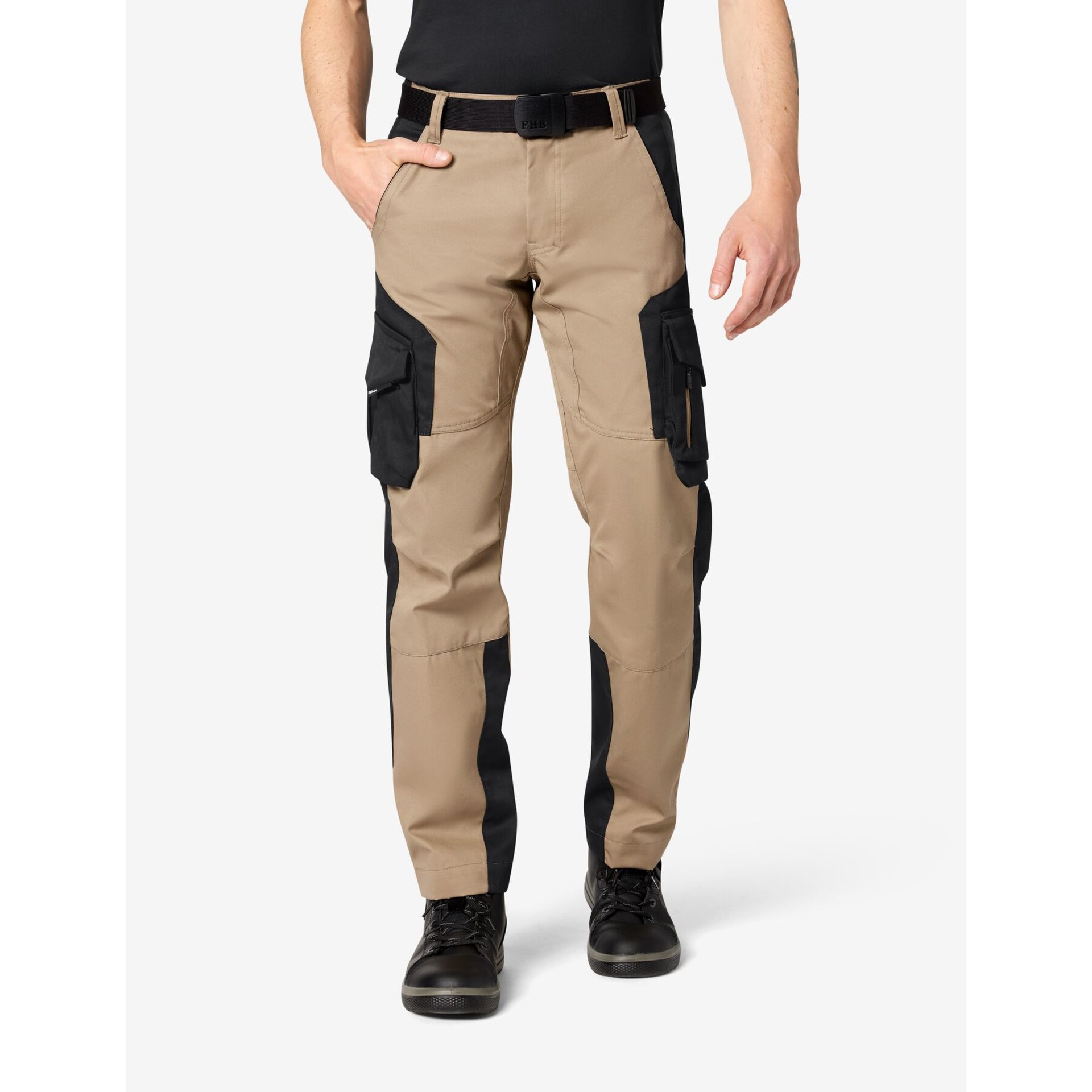 FABIAN Arbeitshose beige-schwarz 88