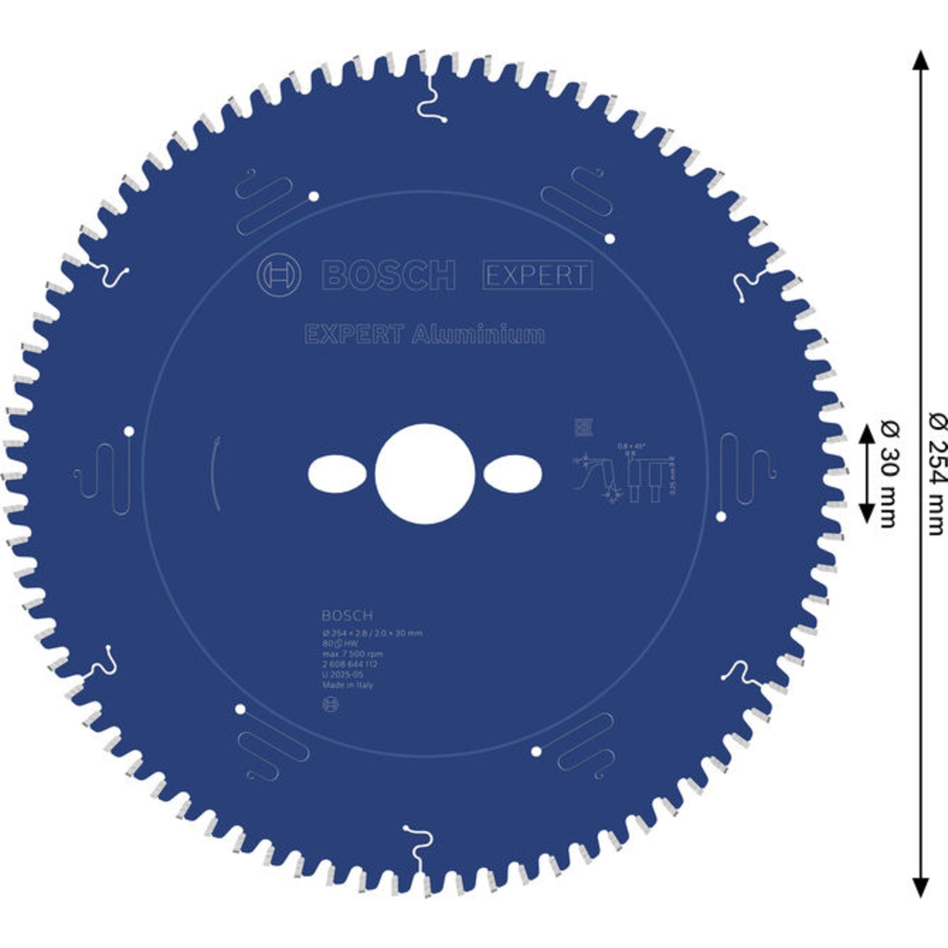 EXPERT Aluminium Kreissägeblatt, 254 x 2,8/2 x 30 mm, Z80