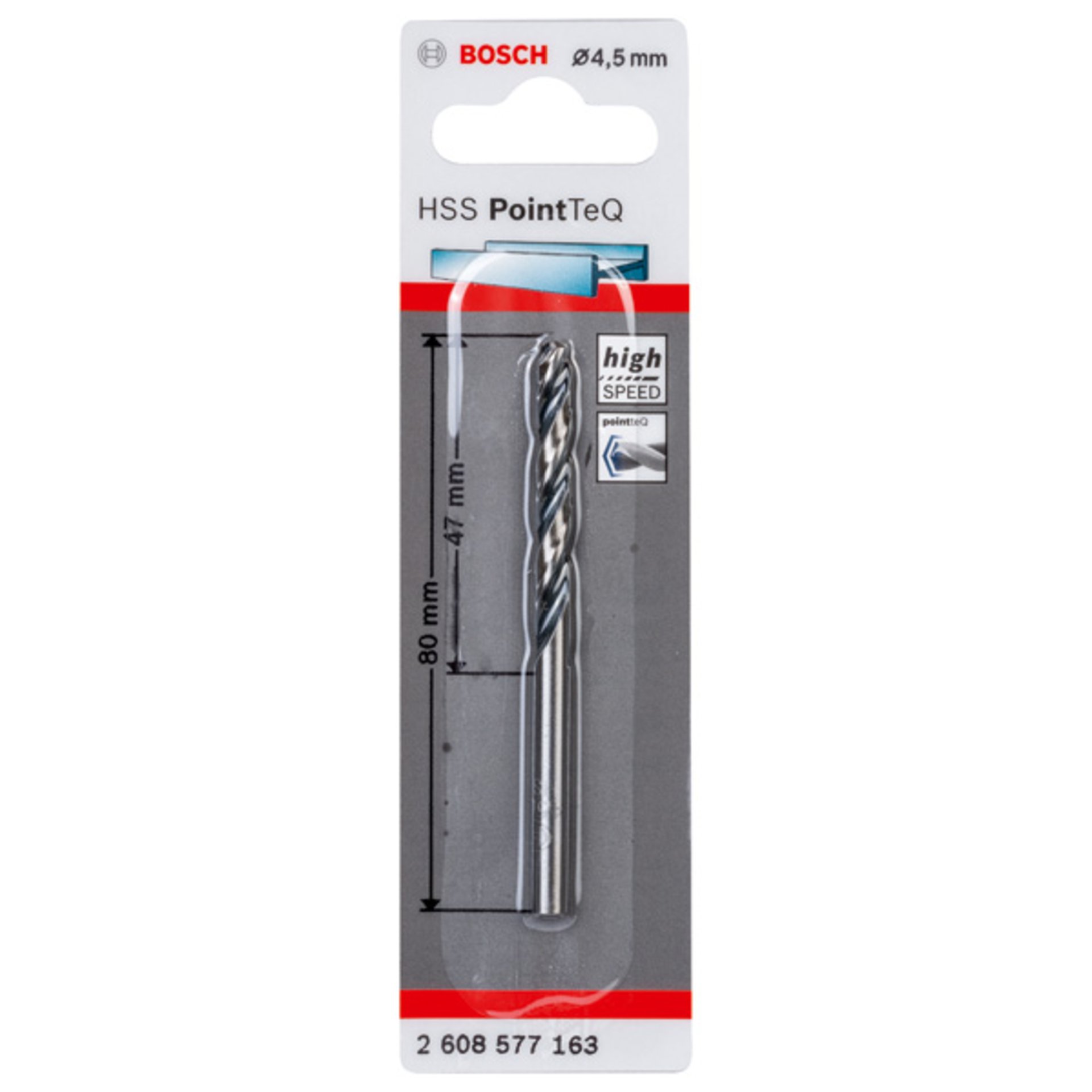 Metallspiralbohrer HSS PointTeQ, DIN 338, 4,5 mm, 1er-Pack