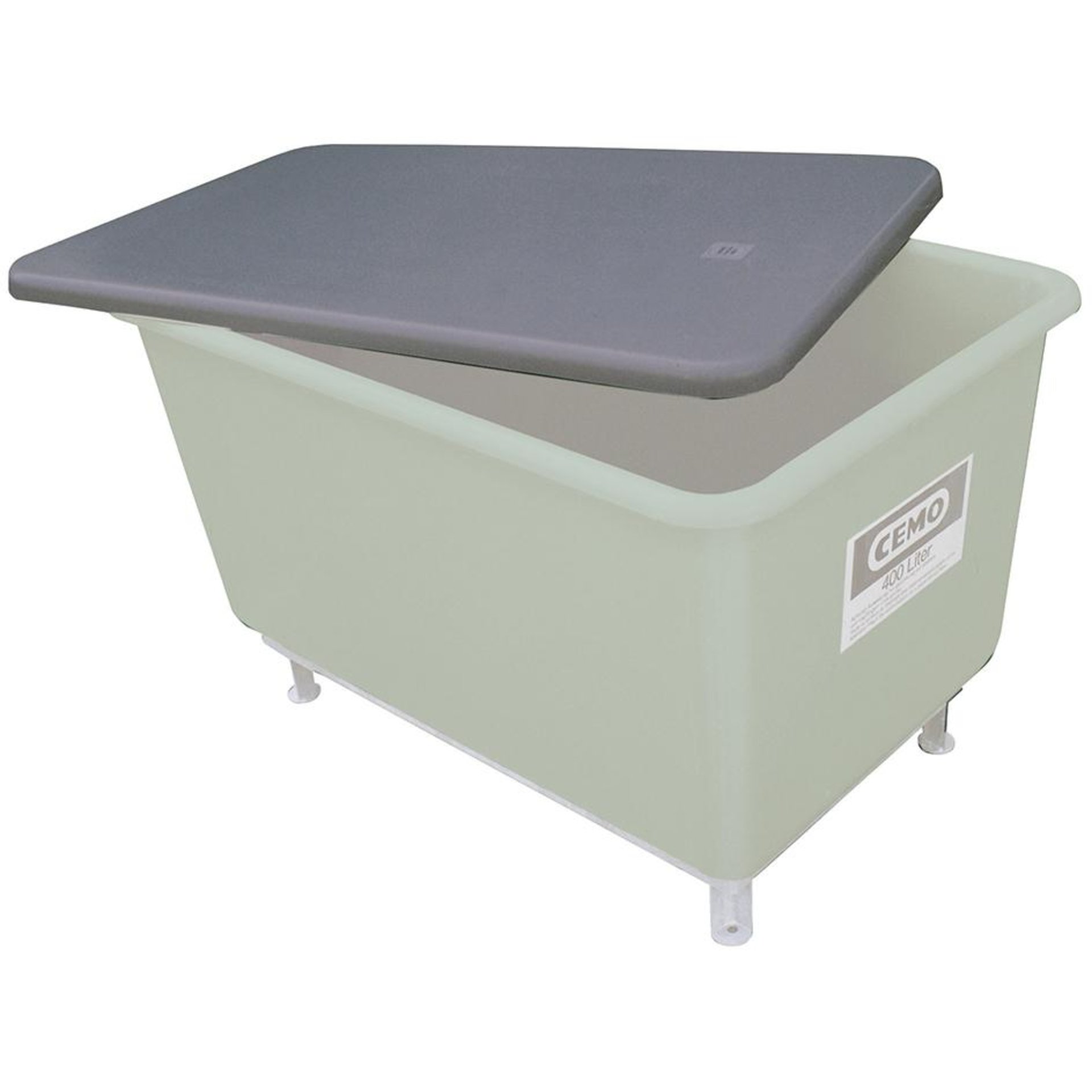 Flachdeckel grau für Behälter 100l / 200l hoch CEMO