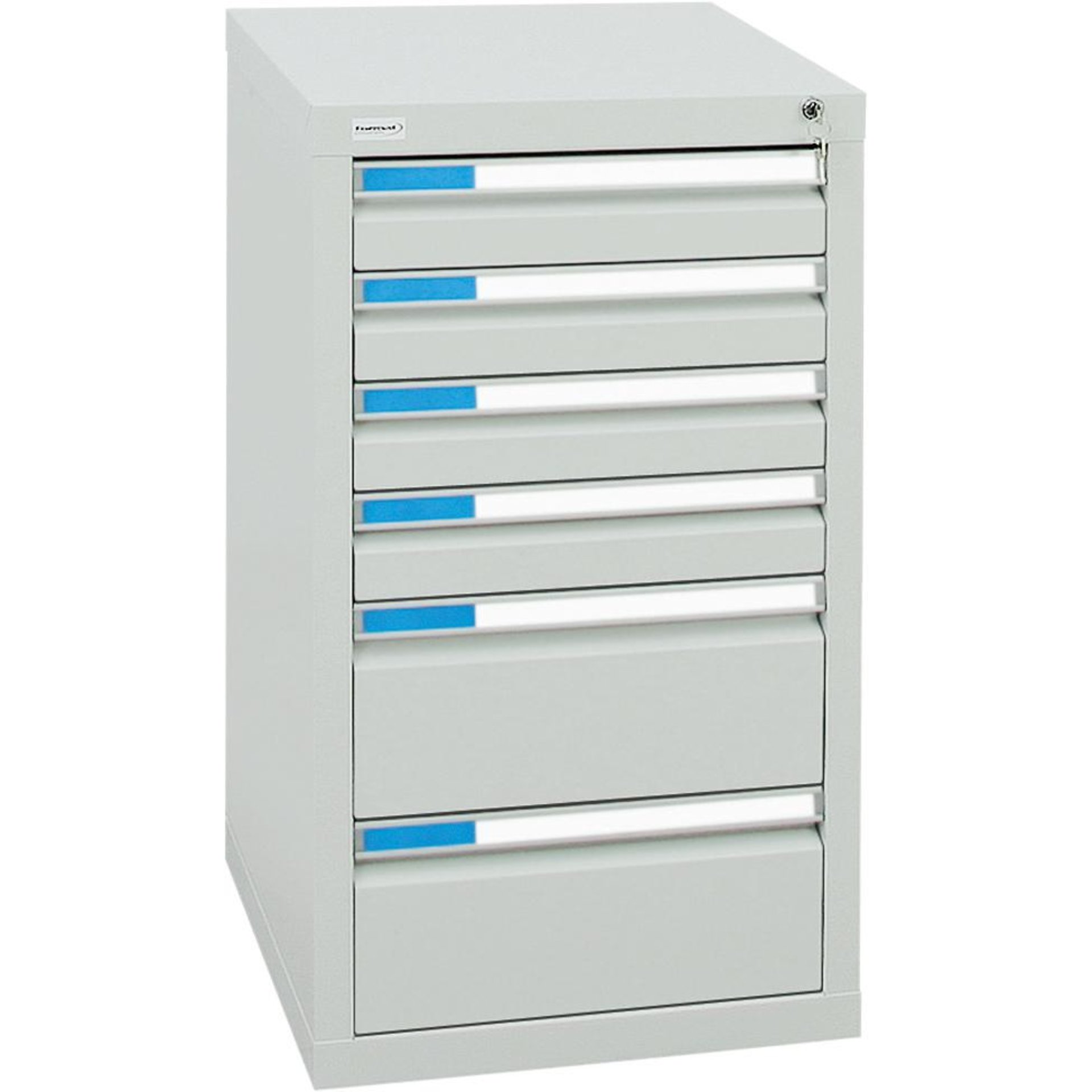 Format Schubladenschrank B500xT500xH900mm RAL 7035/7035 6 Schubladen 75kg
